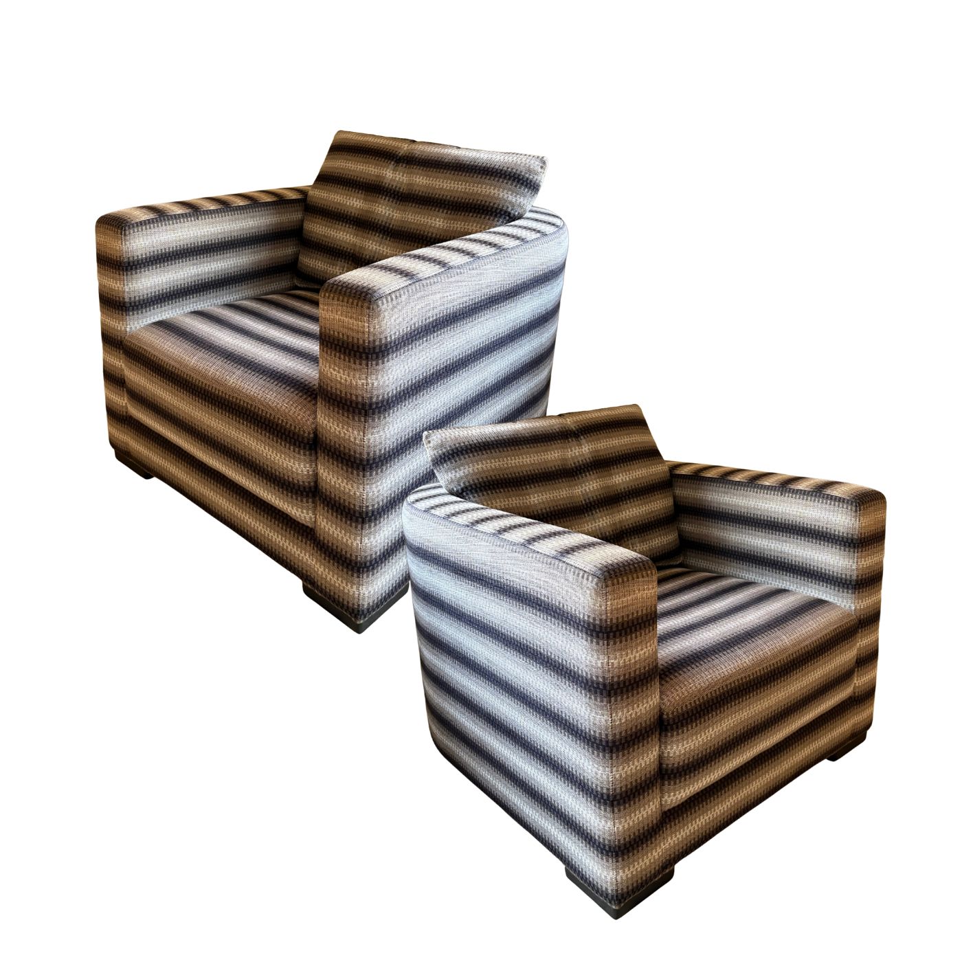 Jardan Oscar Striped Armchairs, pair