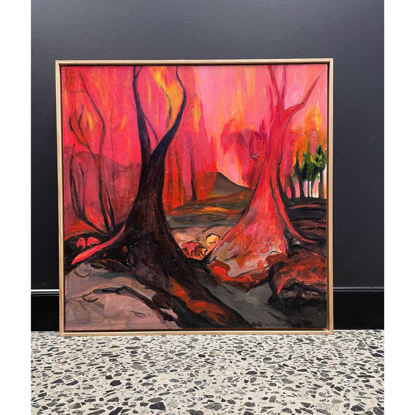 Joanna Cole, Bushfire Cattle, Oil