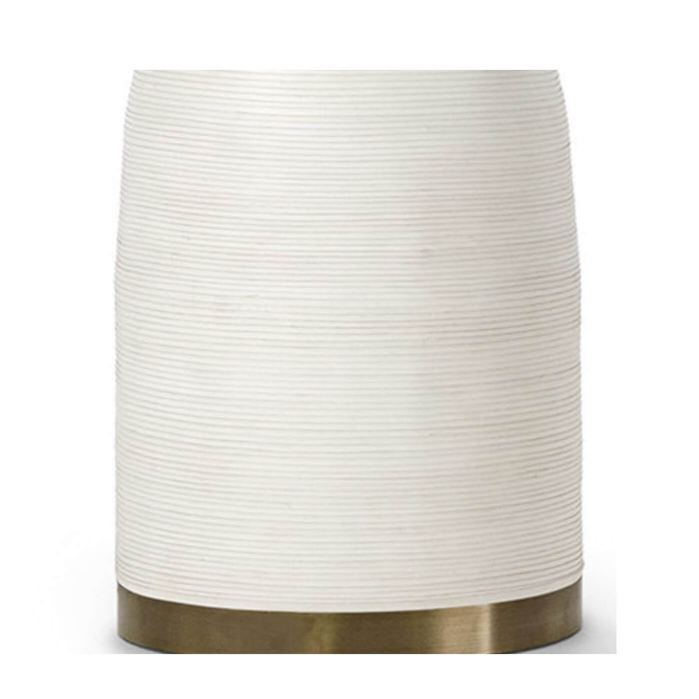 Palecek Rivoli white leather lamp