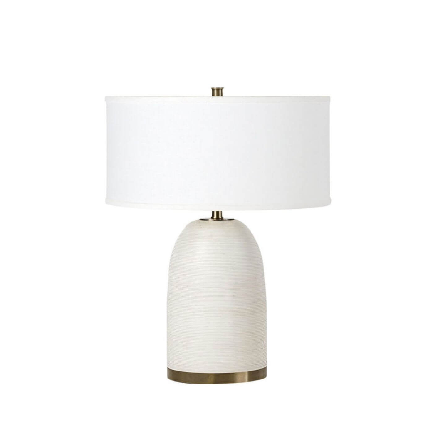 Palecek Rivoli white leather lamp