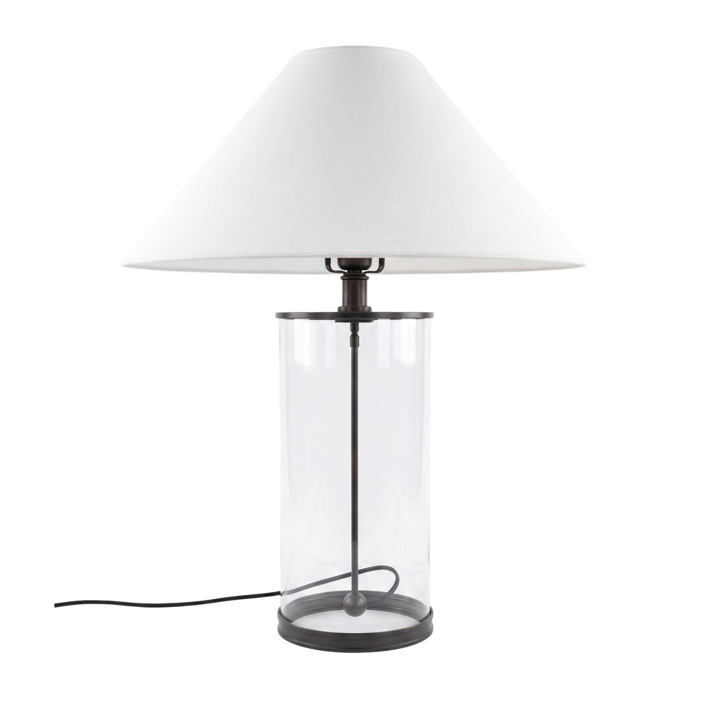 Ralph Lauren Hurricane Glass Cylinder Table Lamps, pair
