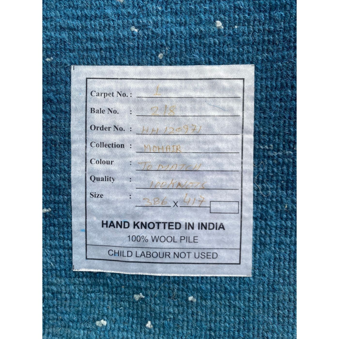 Rug Establishment Blue Mohair Rug