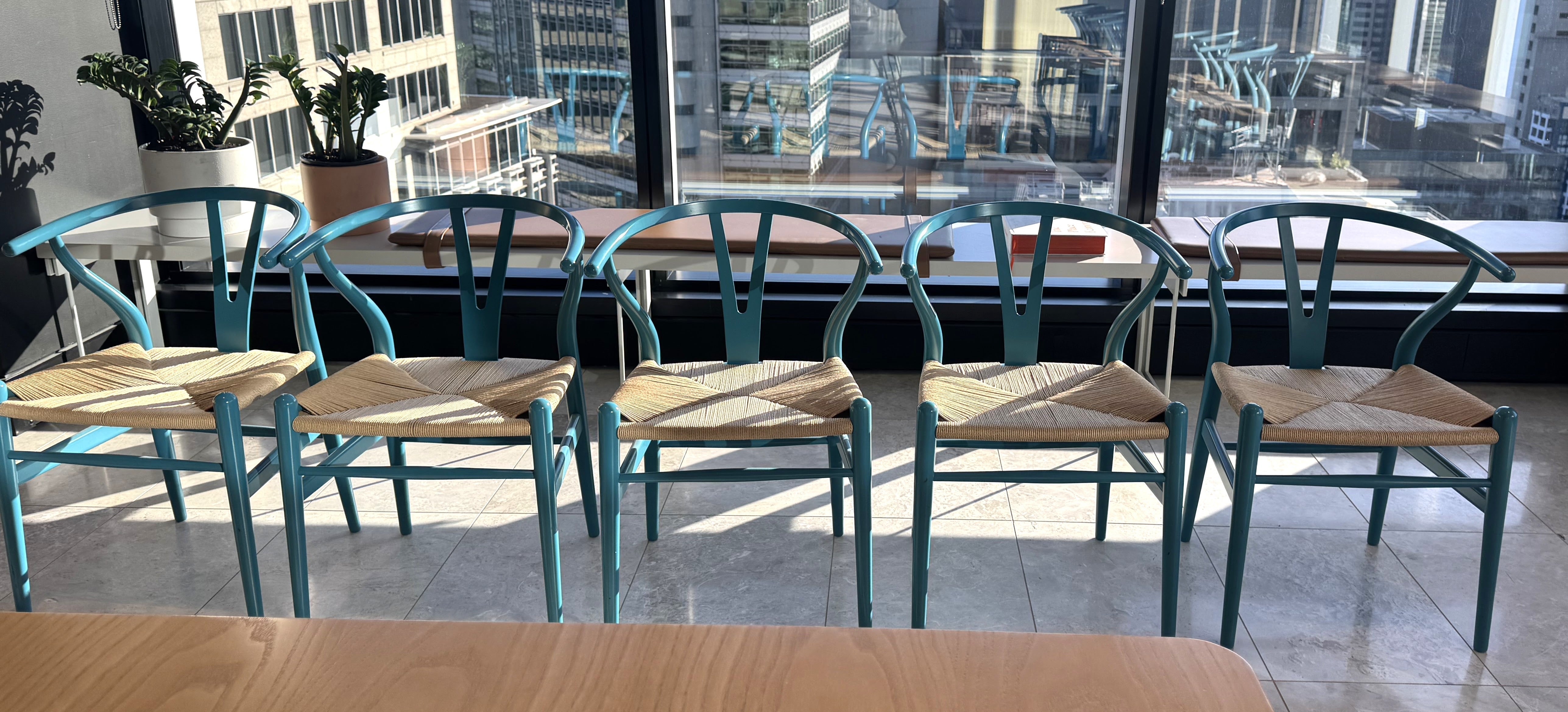 CH24 Hans Wegner Wishbone Chairs, Set of 5