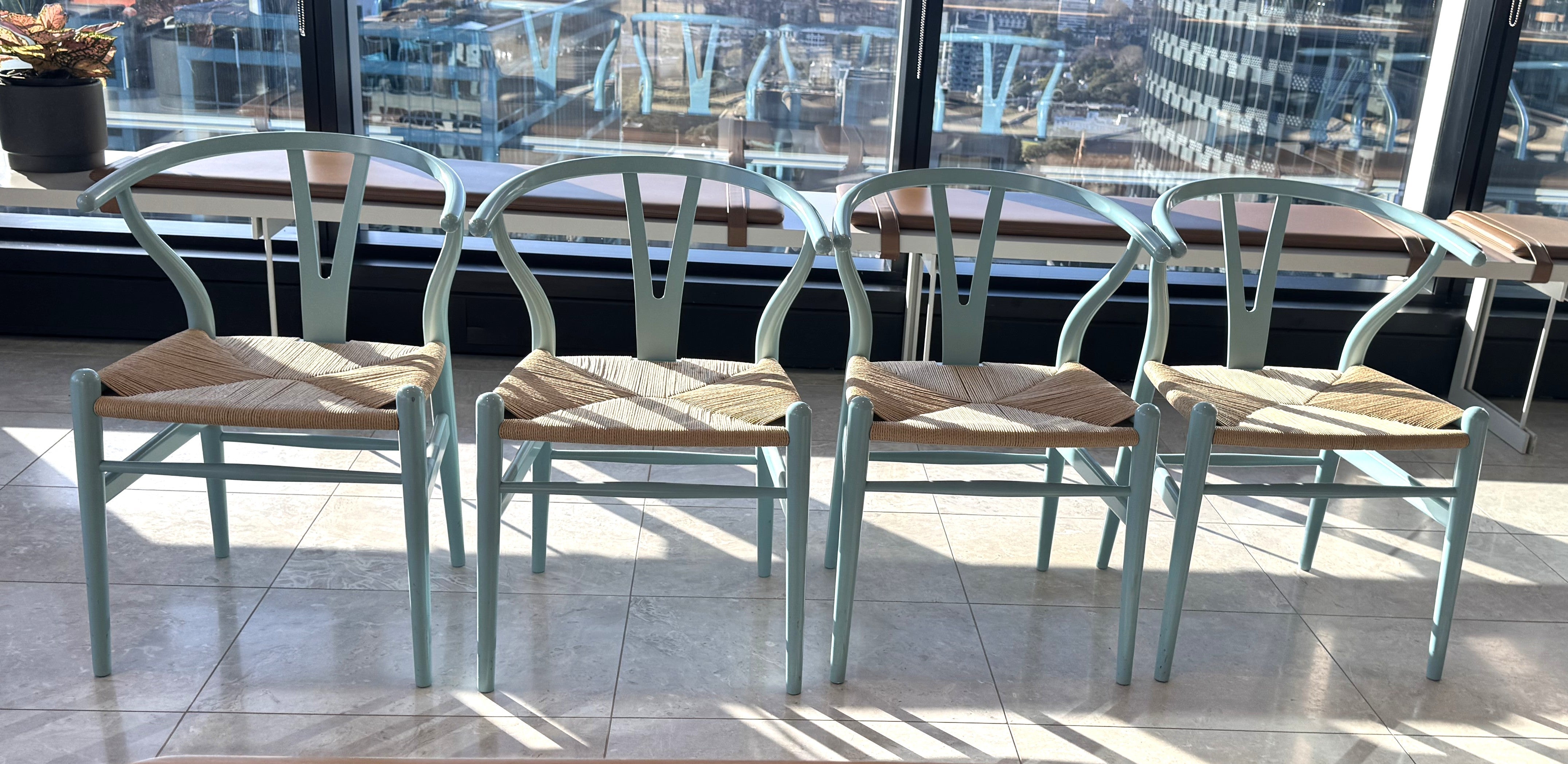 CH24 Hans Wegner Wishbone Chairs, Set of 4