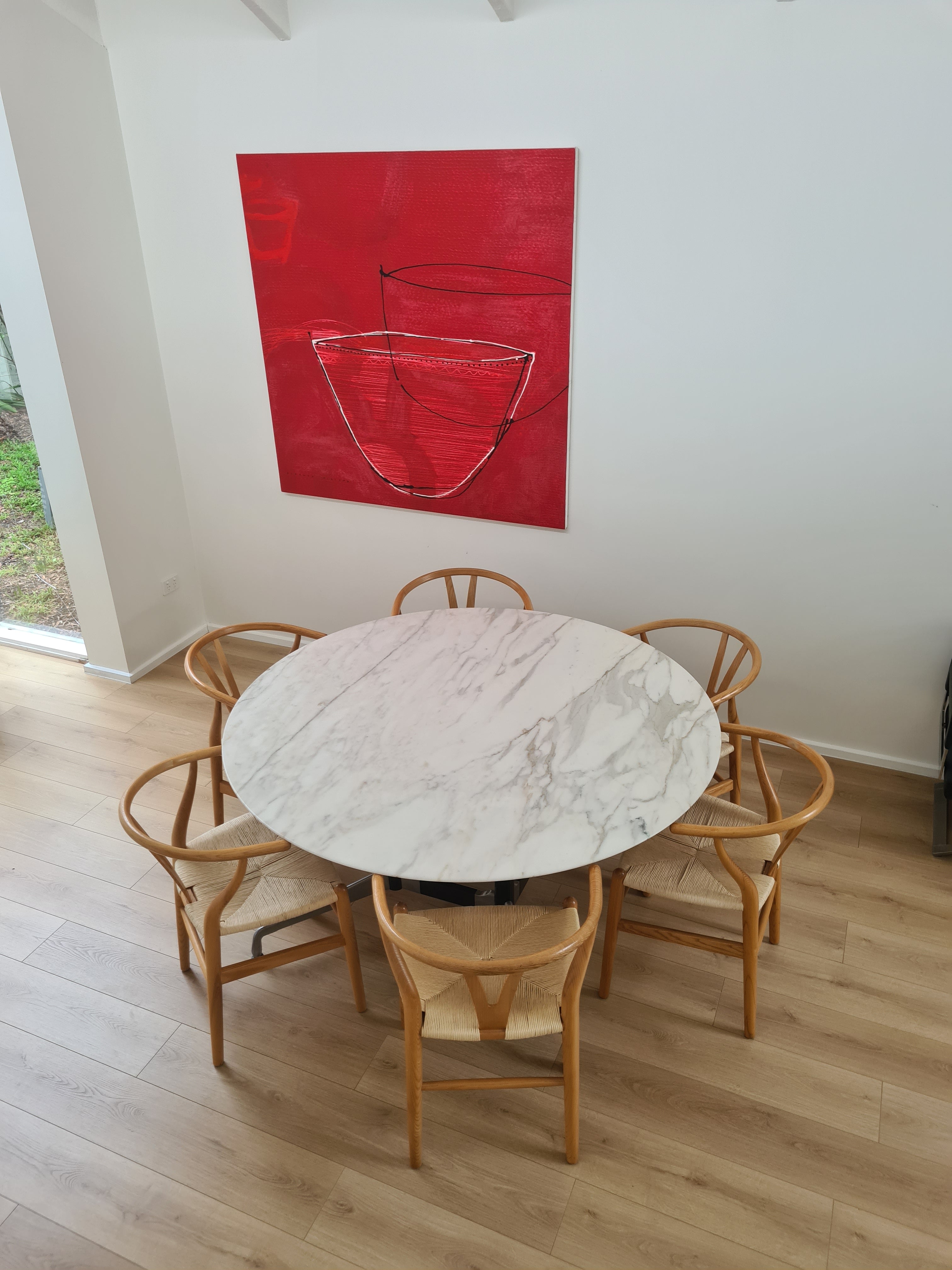 Eames Segmented Table with Saarinen Calacatta Marble Top