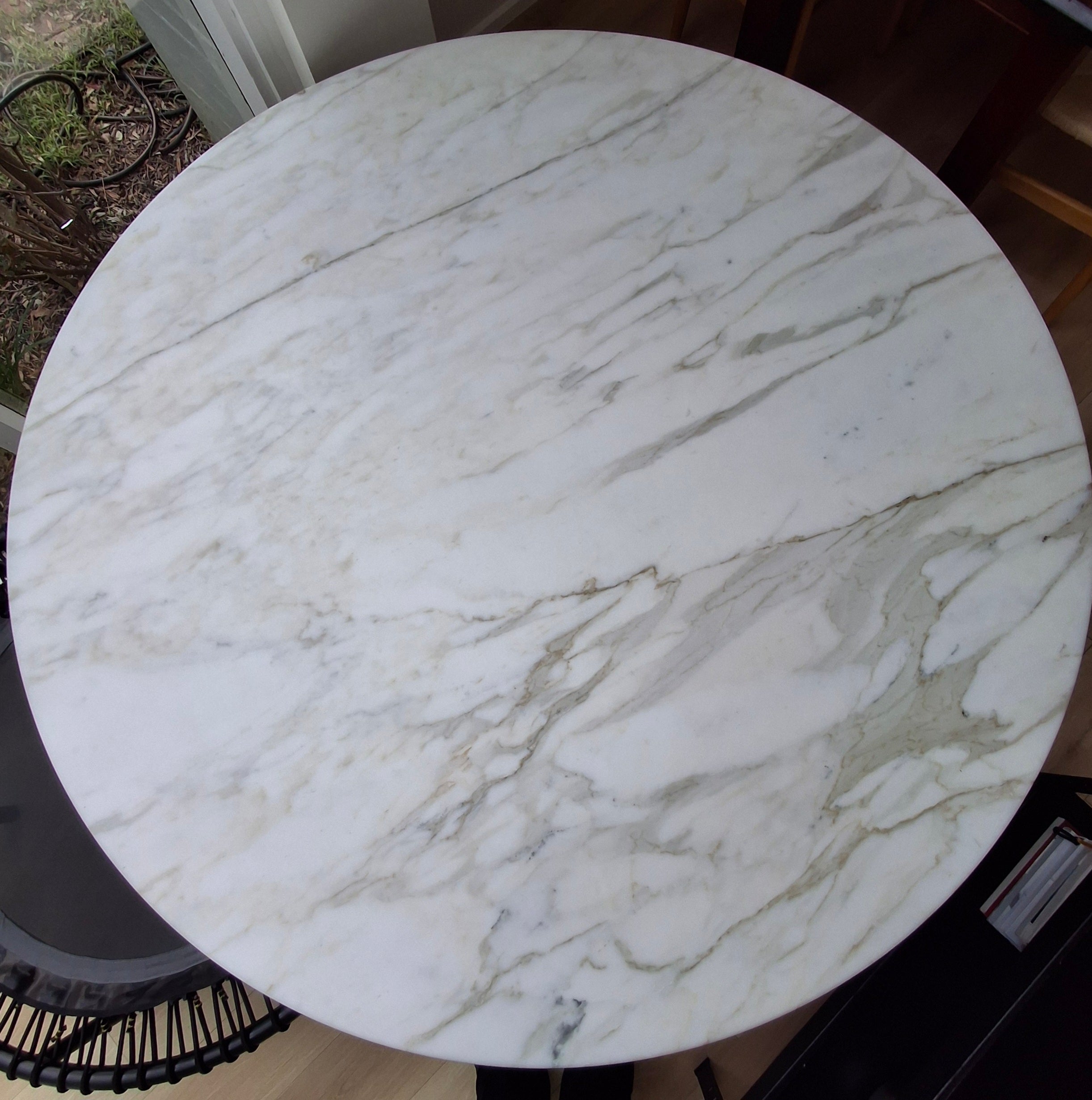 Eames Segmented Table with Saarinen Calacatta Marble Top