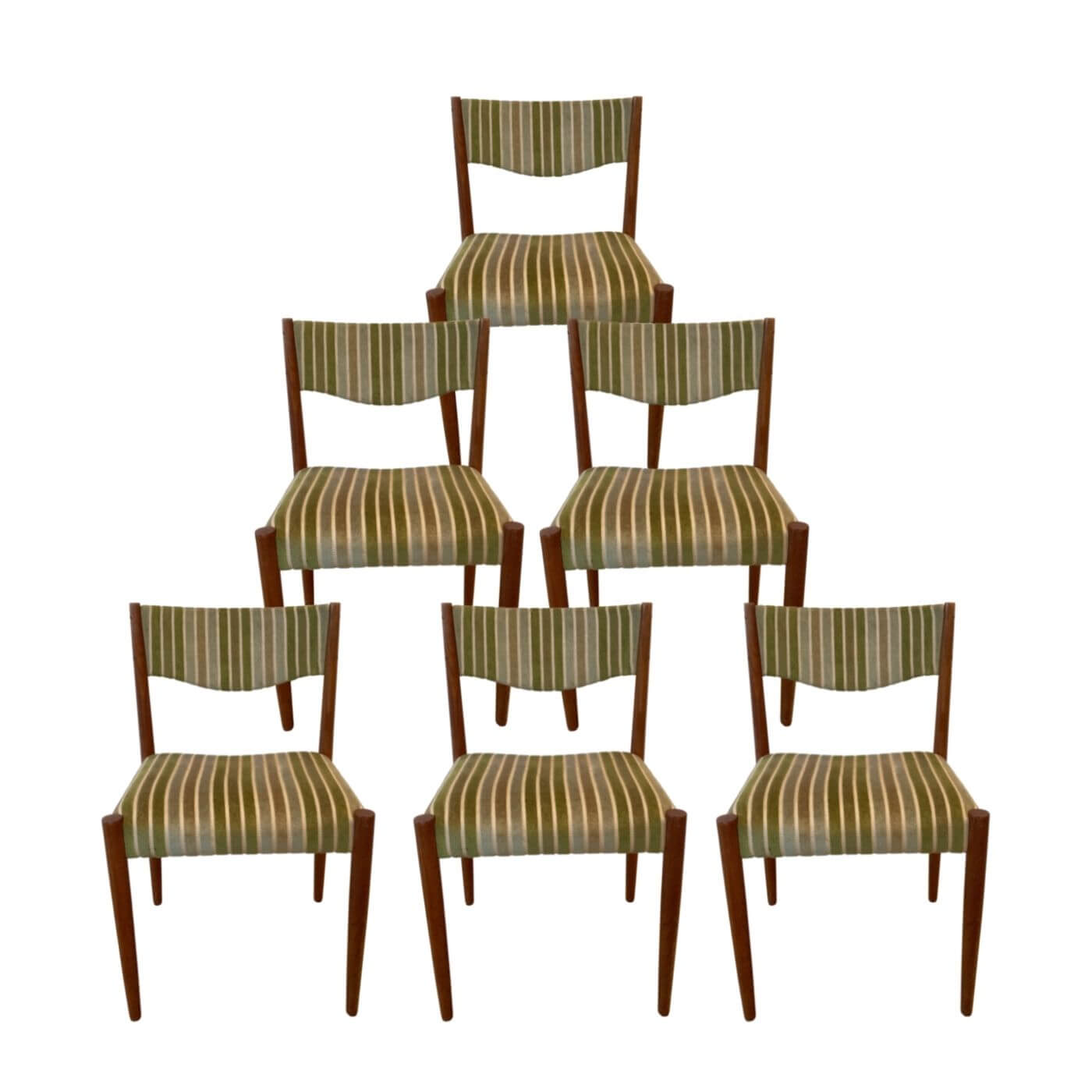 Vintage Teak Dining Chairs, set of 6, c1960s