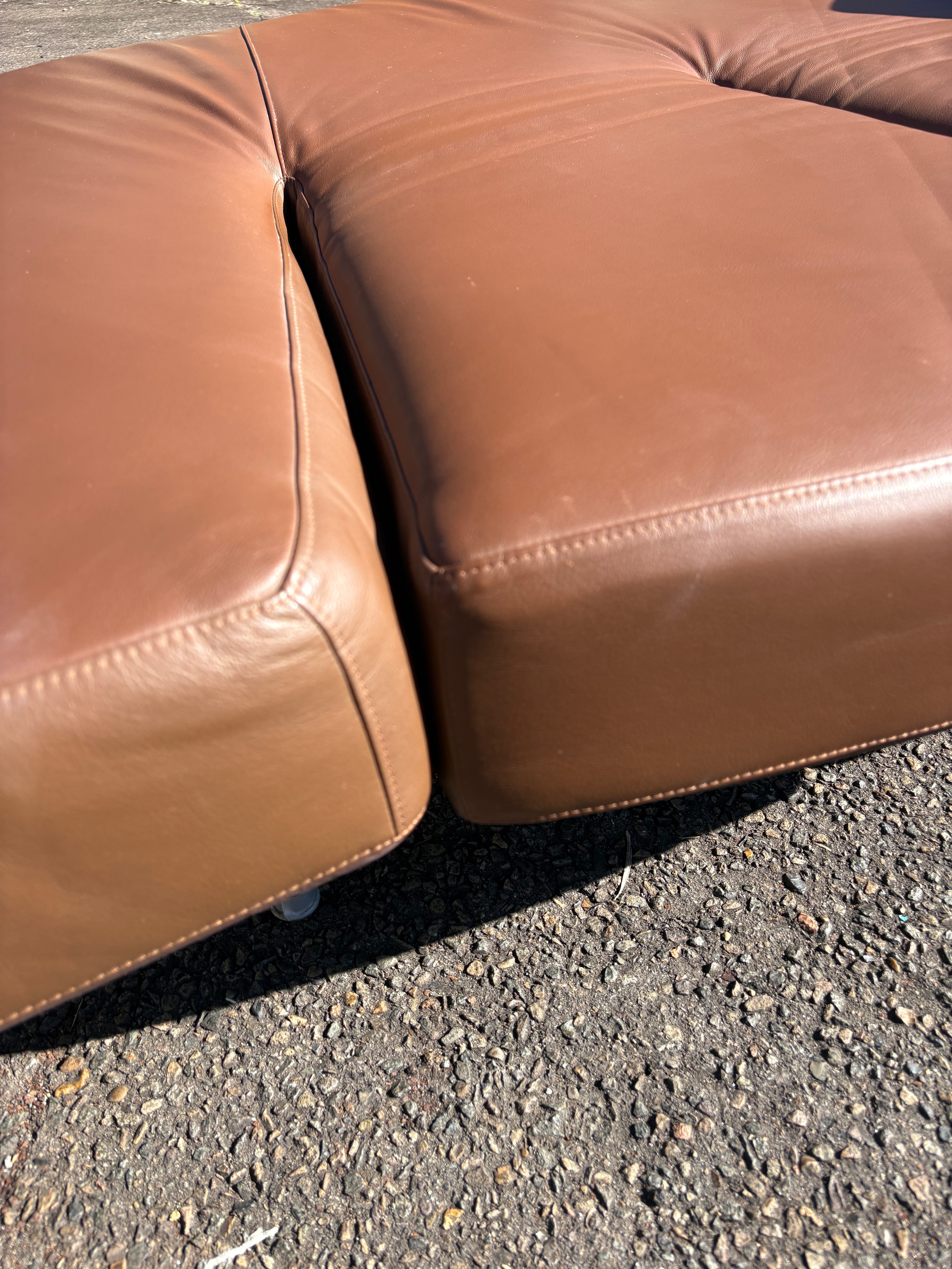 Edra Flap Sofa, Tan Leather
