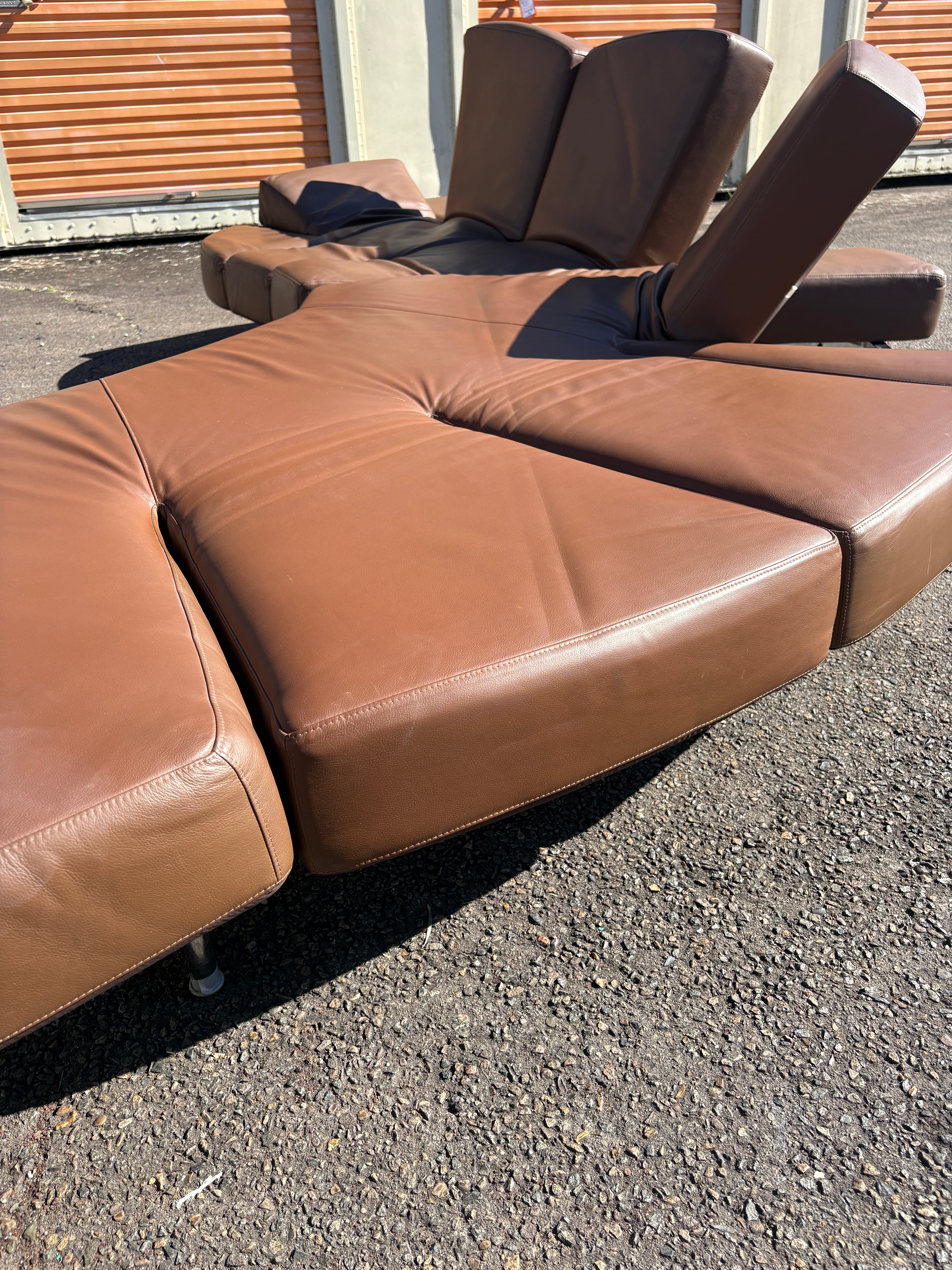 Edra Flap Sofa, Tan Leather