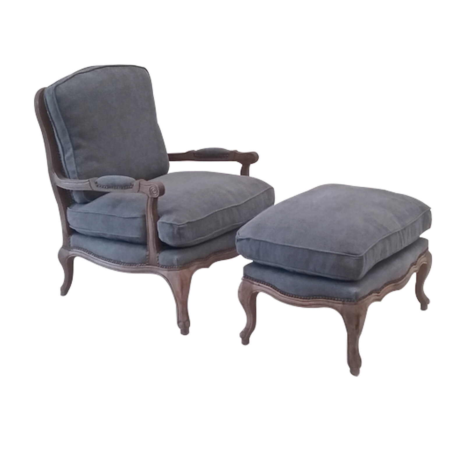 Louis Chair and Ottoman