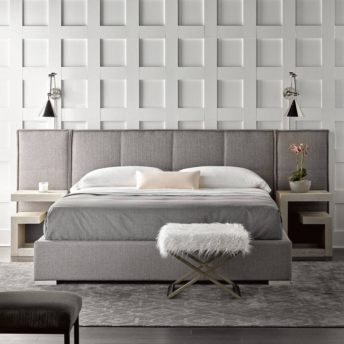 Max Sparrow Hyde Upholstered Queen Bed with Wall Panels