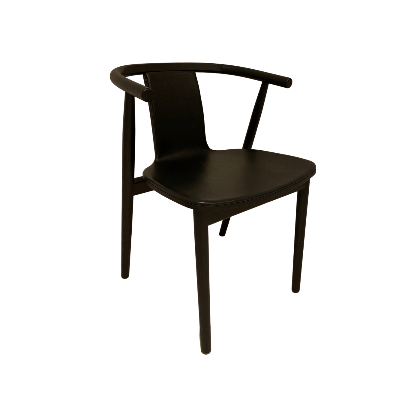 Cappellini BAC 3 chair by Jasper Morrison with black leather seat