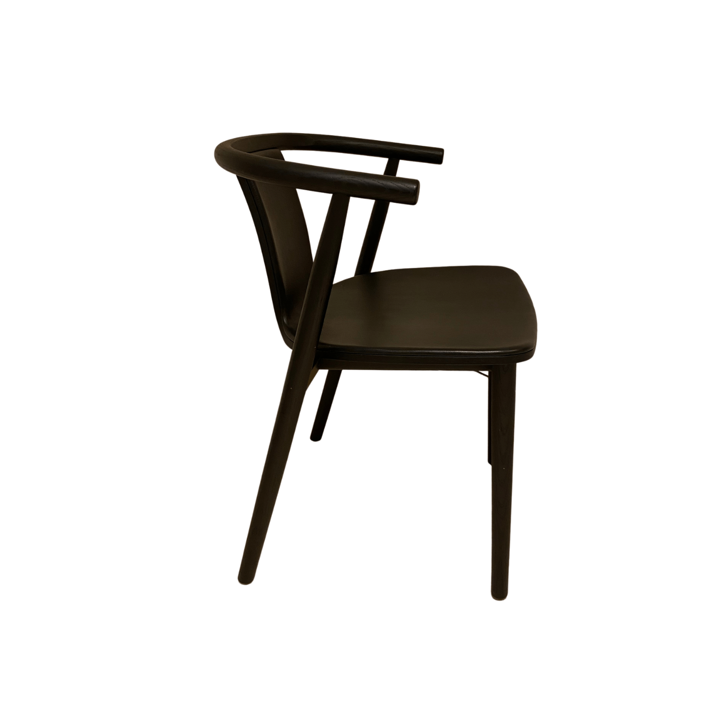 Cappellini BAC 3 chair by Jasper Morrison with black leather seat