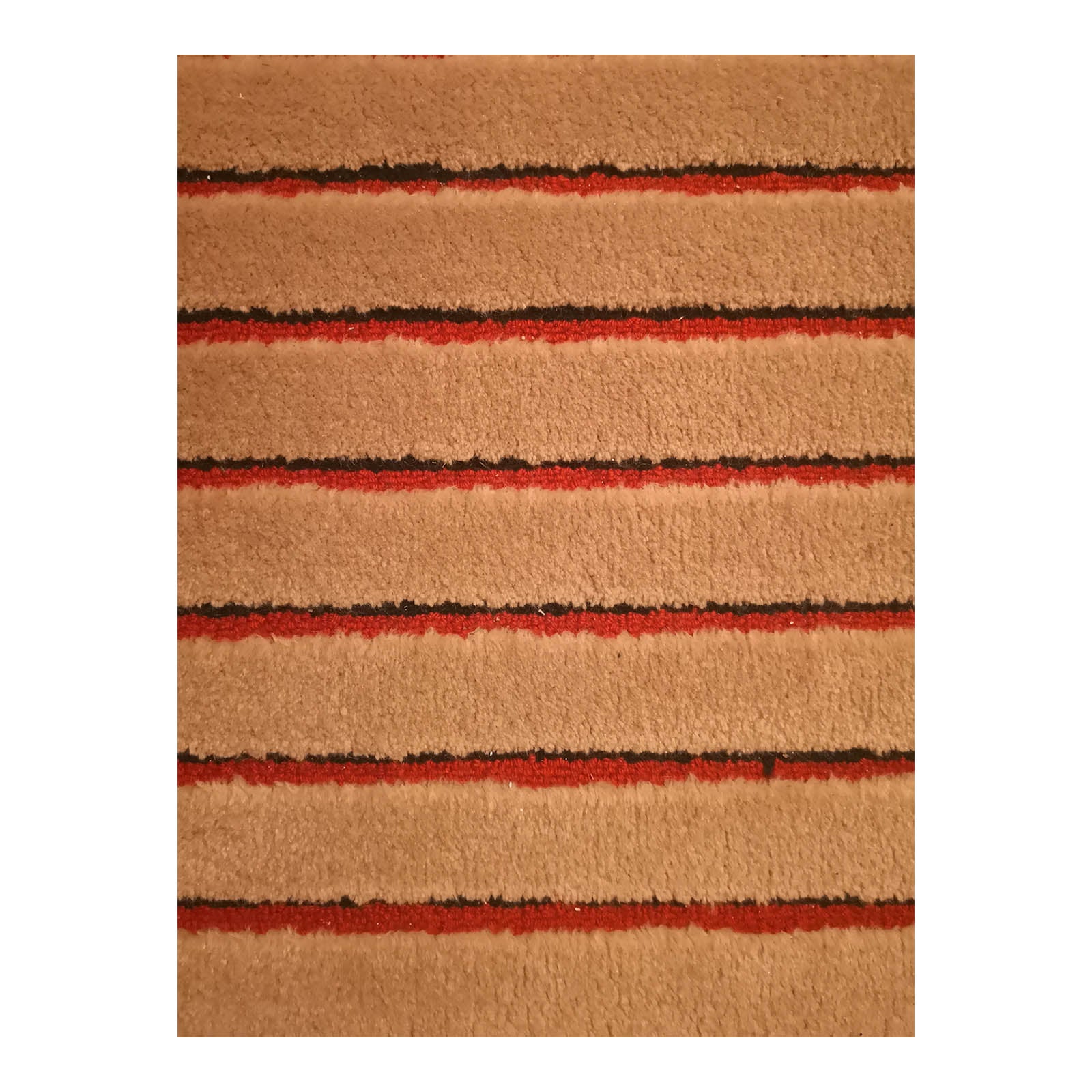 Two Design Lovers Customweave beige striped rug detail