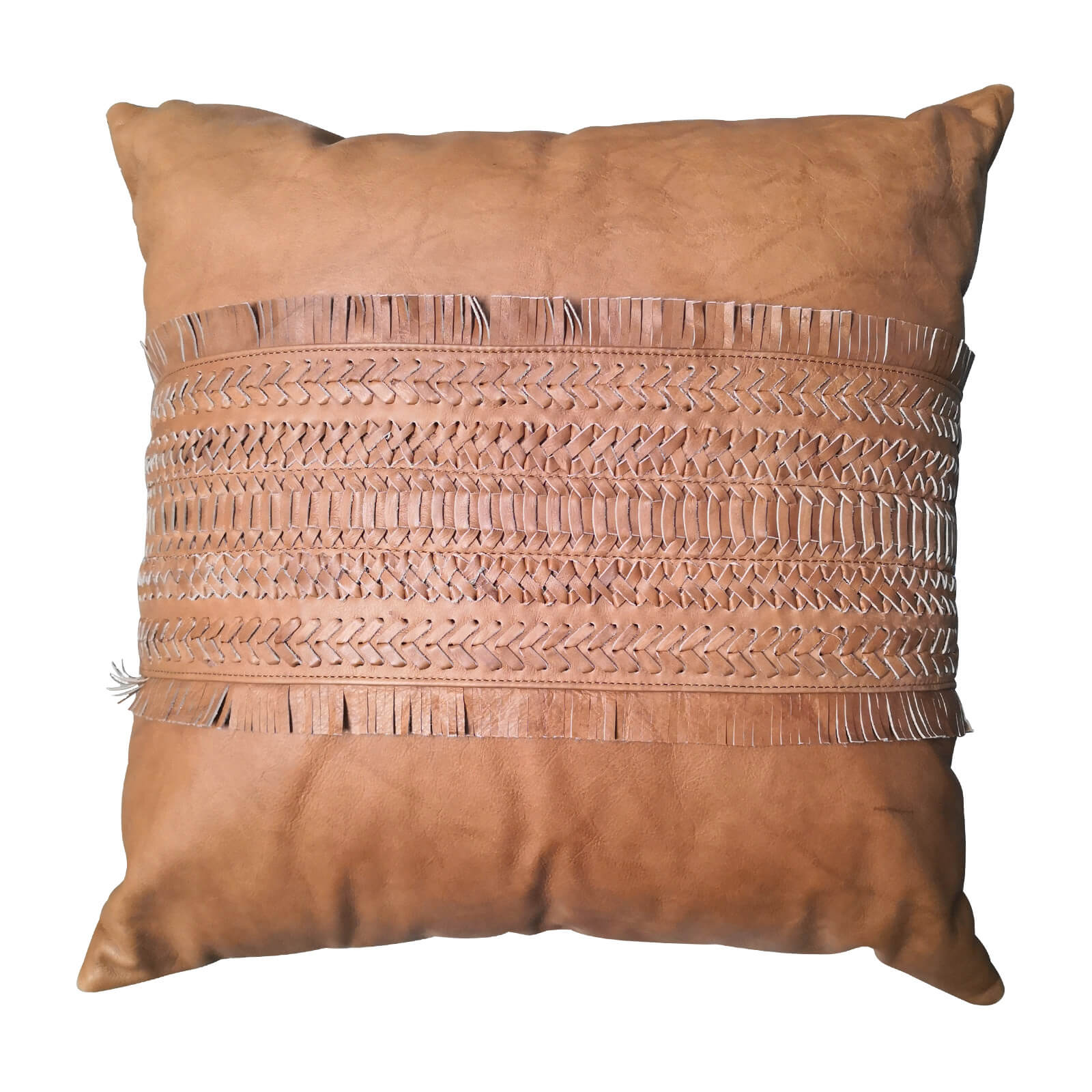 Two Design Lovers Bandhini Designs cushion leather tan