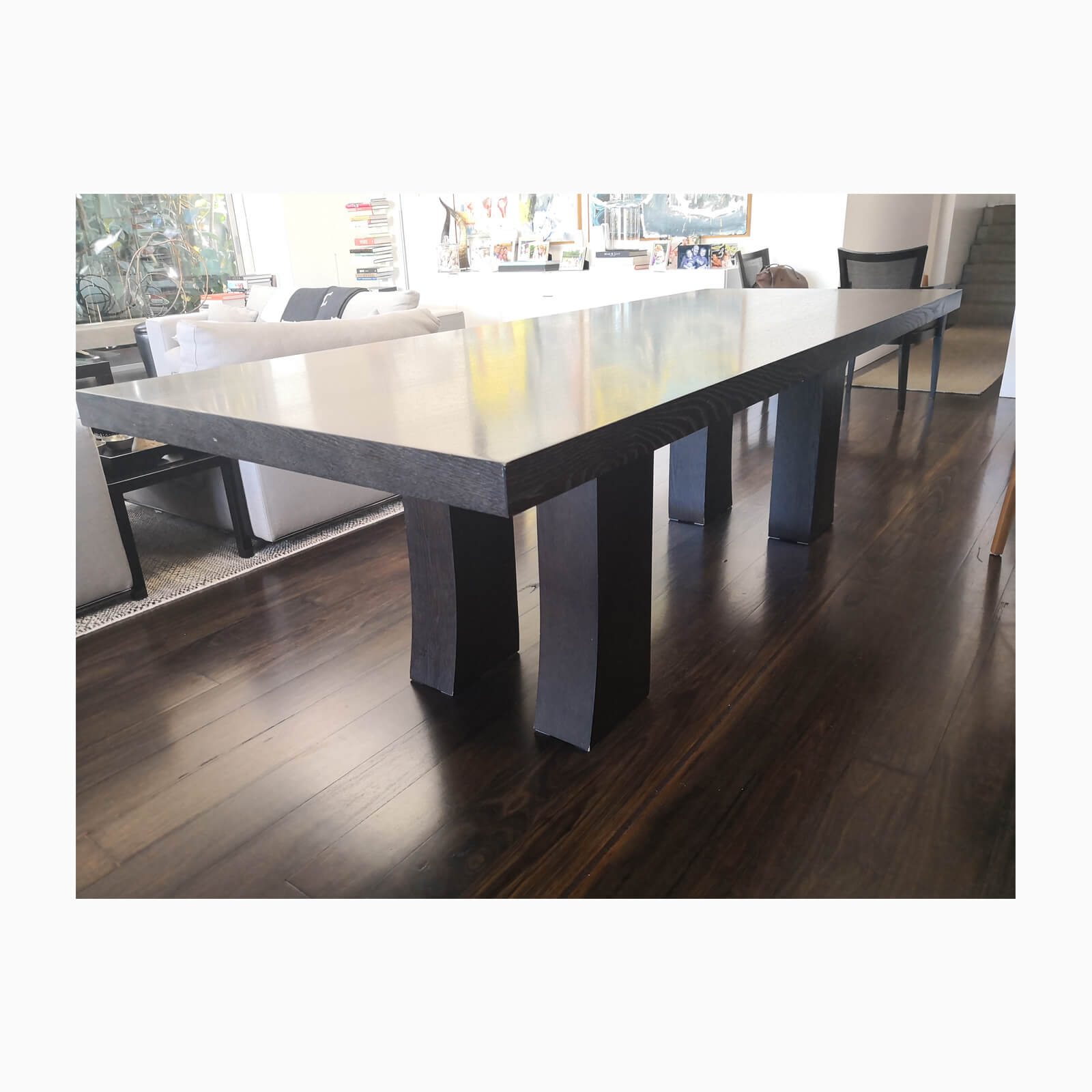 Two Design Lovers dark oak dining table Promemoria Dumbo in situ