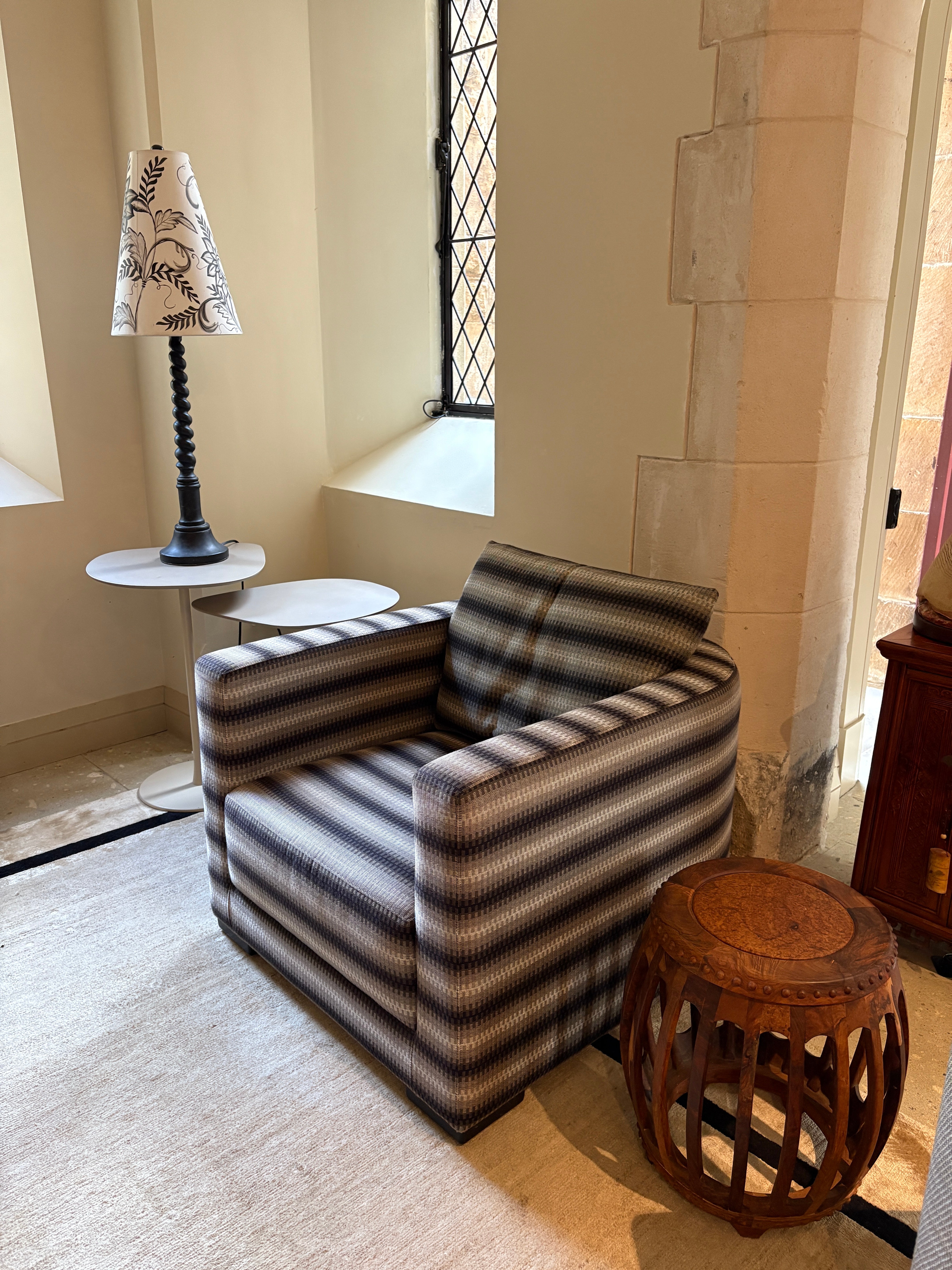 Jardan Oscar Striped Armchairs, pair