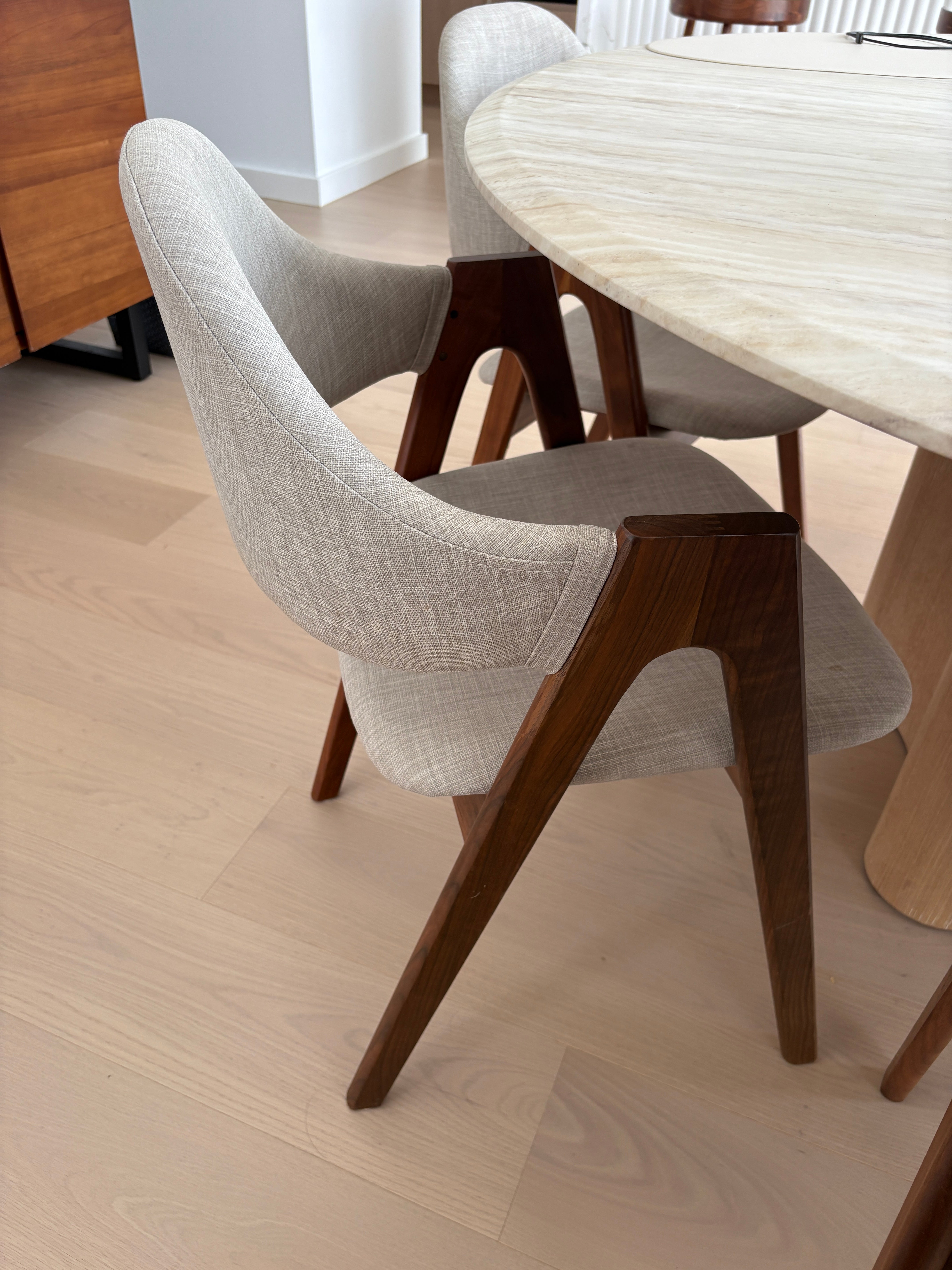 Icon By Design Nestor Walnut Dining Chairs, set of 8