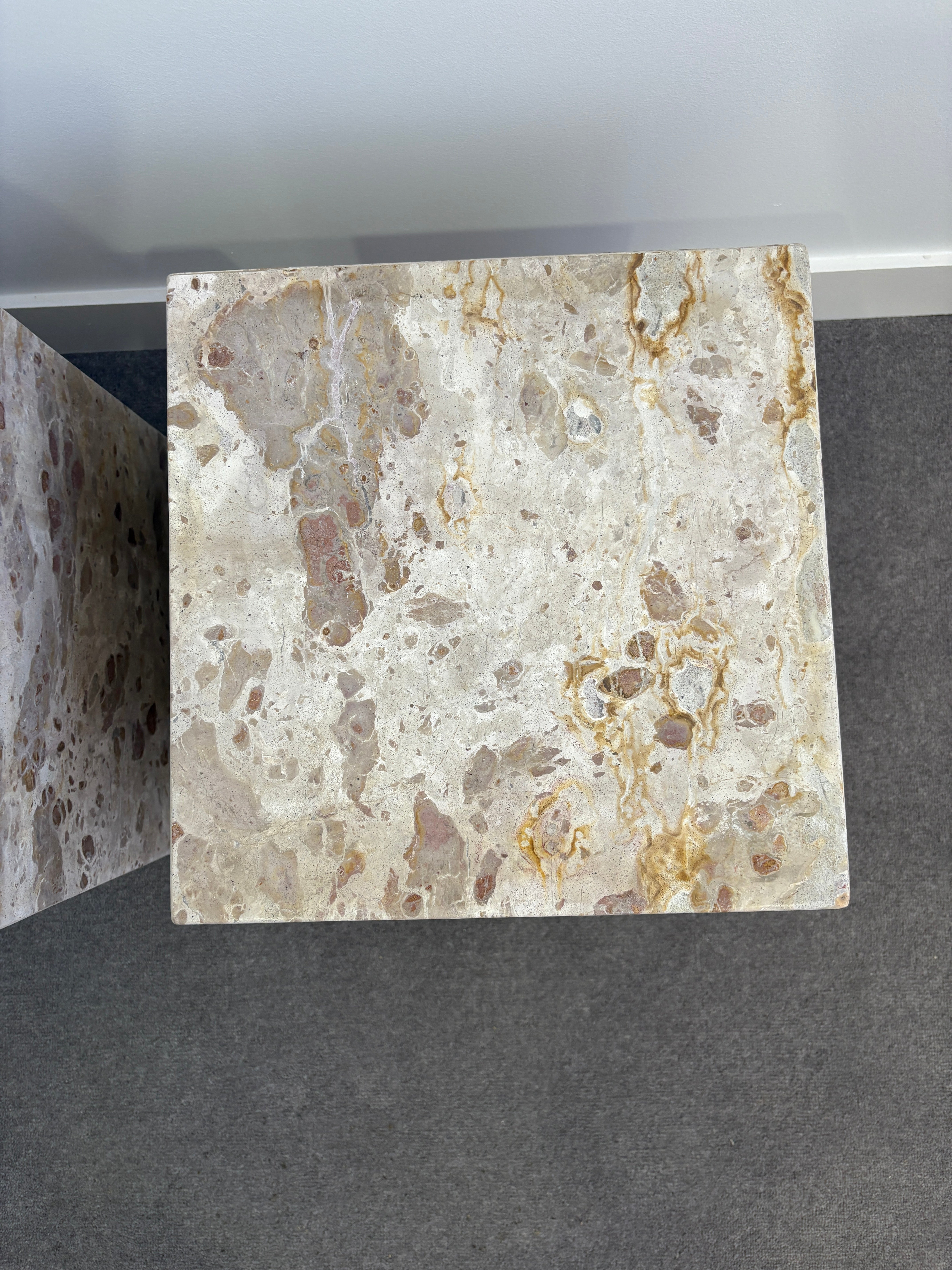 Globe West Marble Side Tables, pair