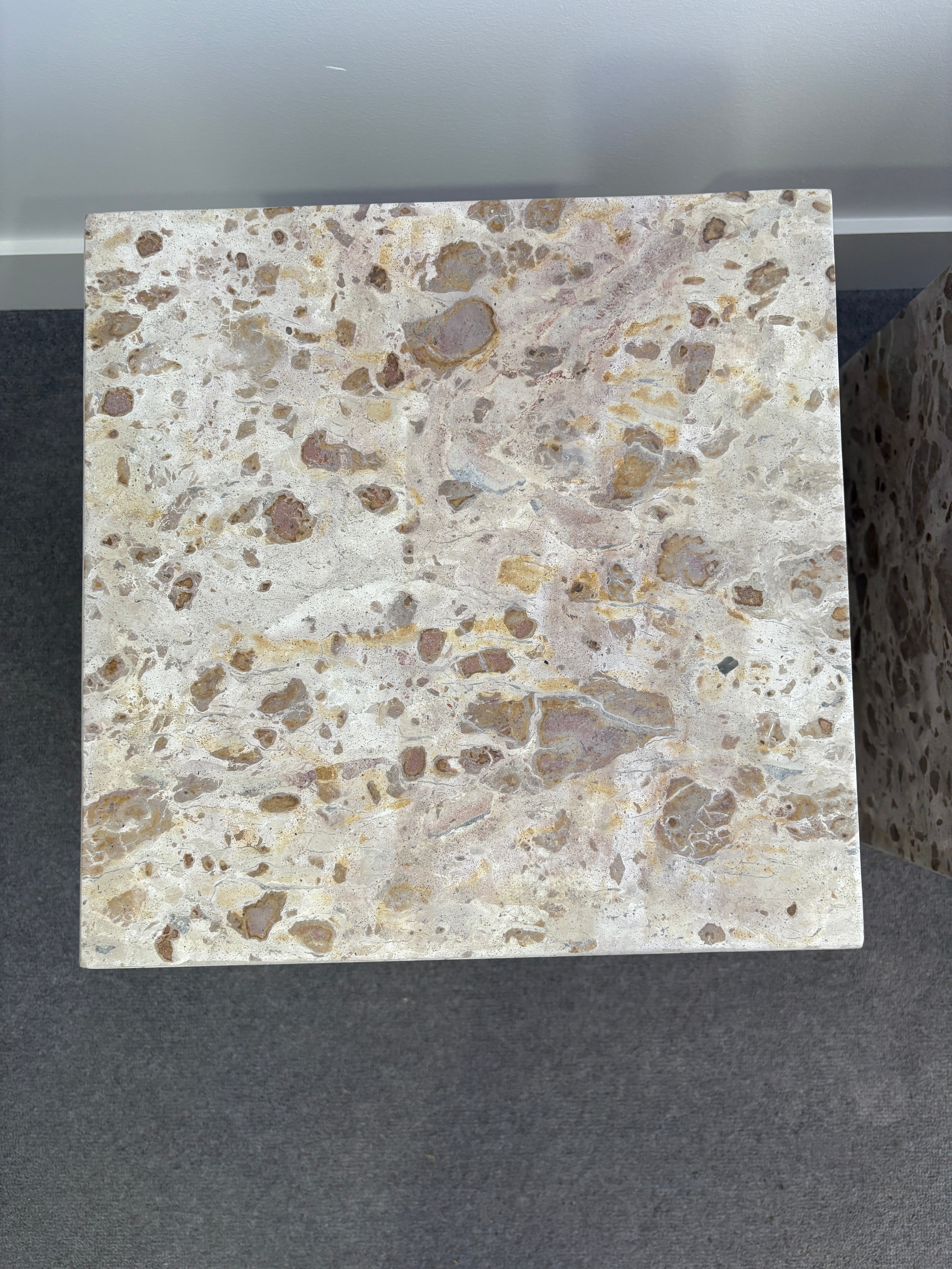 Globe West Marble Side Tables, pair