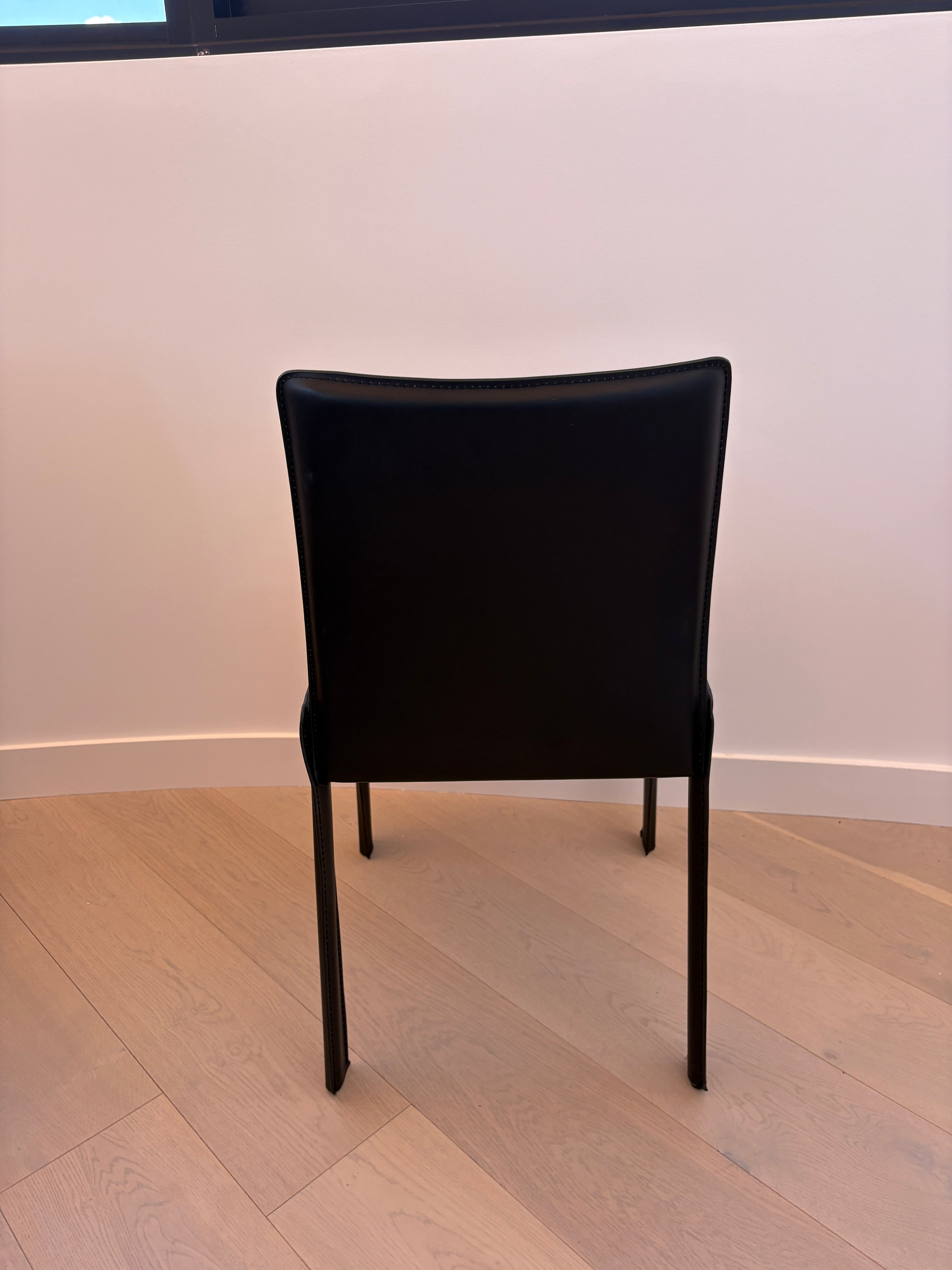 Globe West Carlo Leather Dining Chairs, set of 4