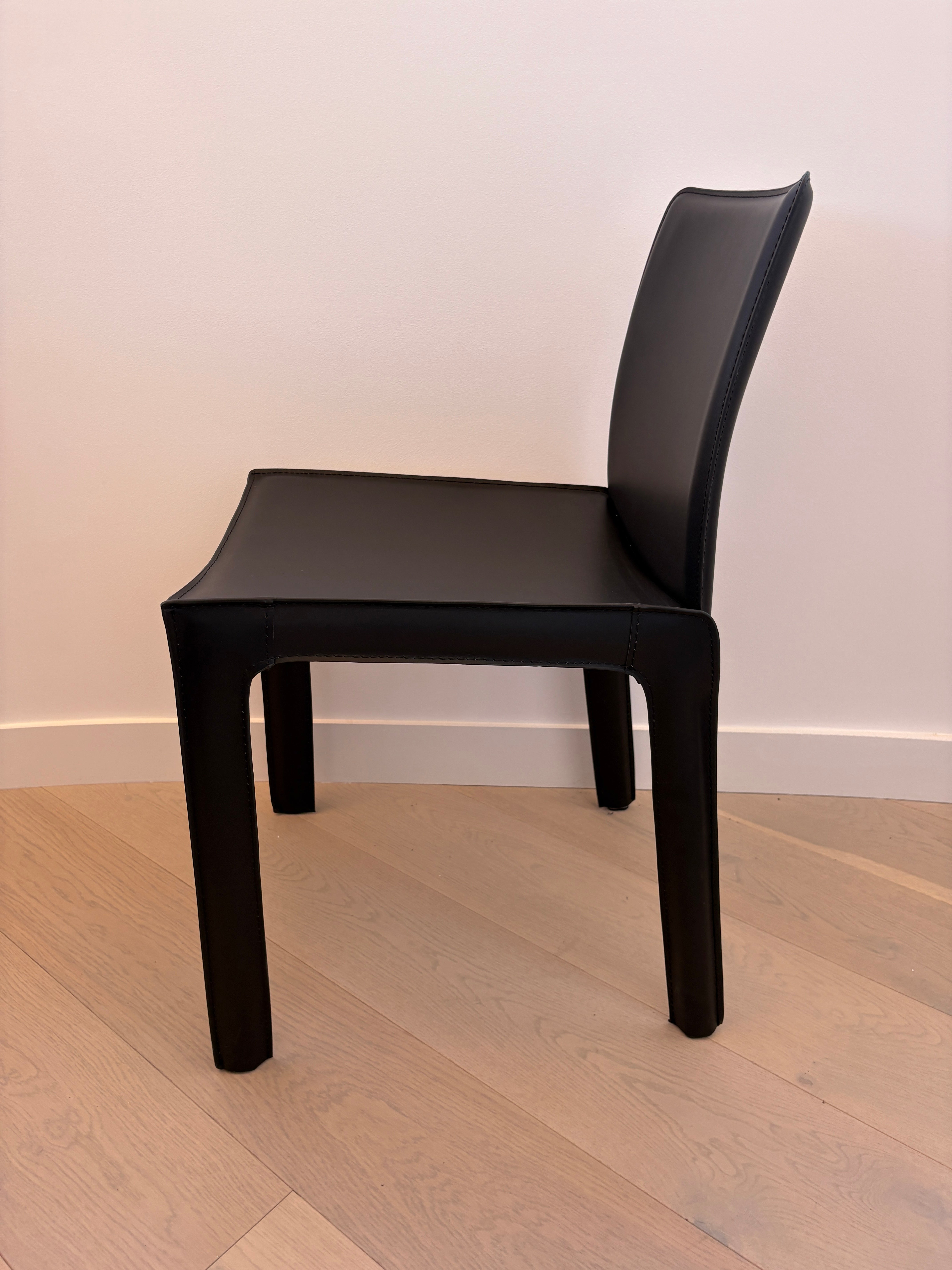 Globe West Carlo Leather Dining Chairs, set of 4