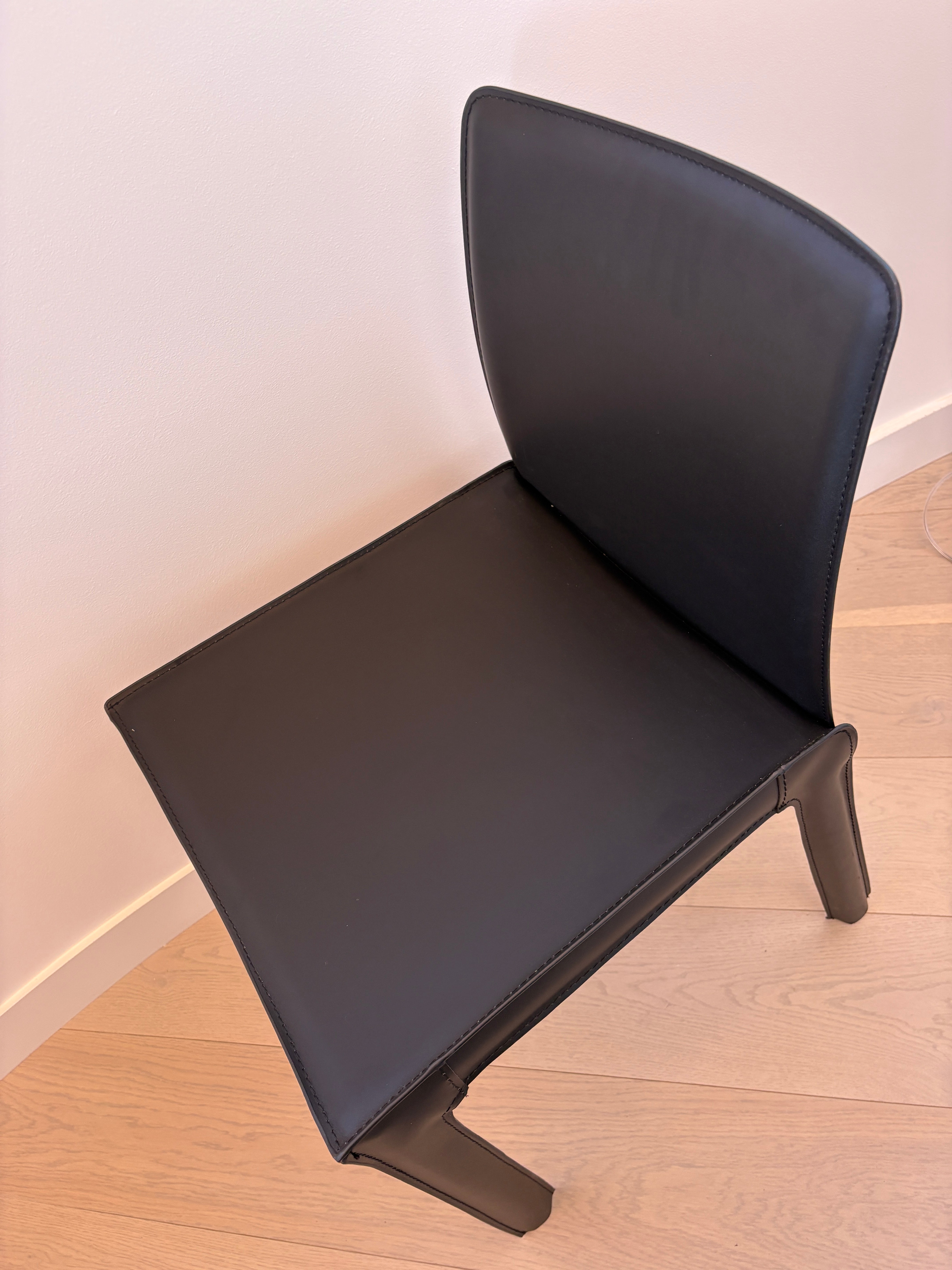 Globe West Carlo Leather Dining Chairs, set of 4