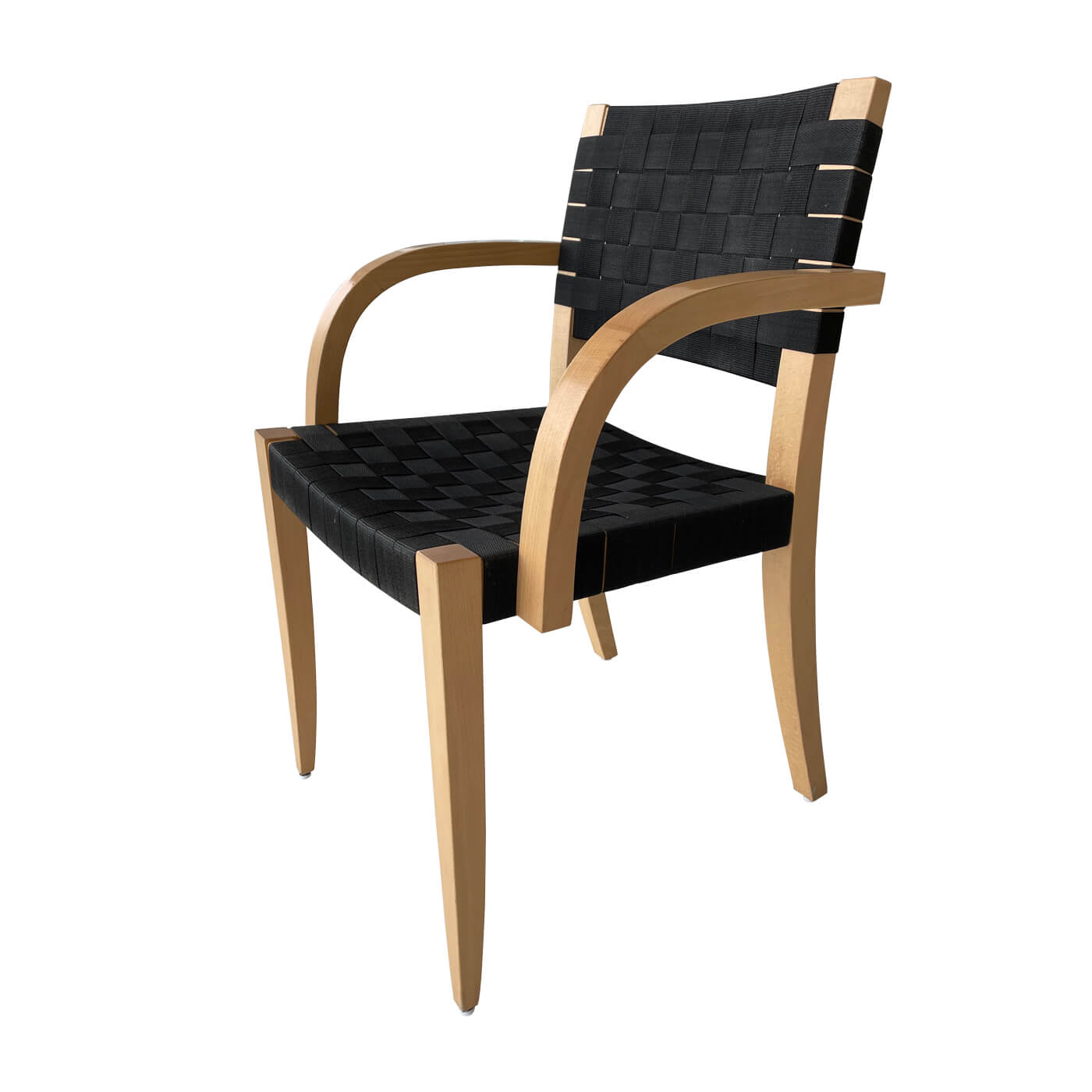 Andreu World woven dining chair in style of Alvar Alto