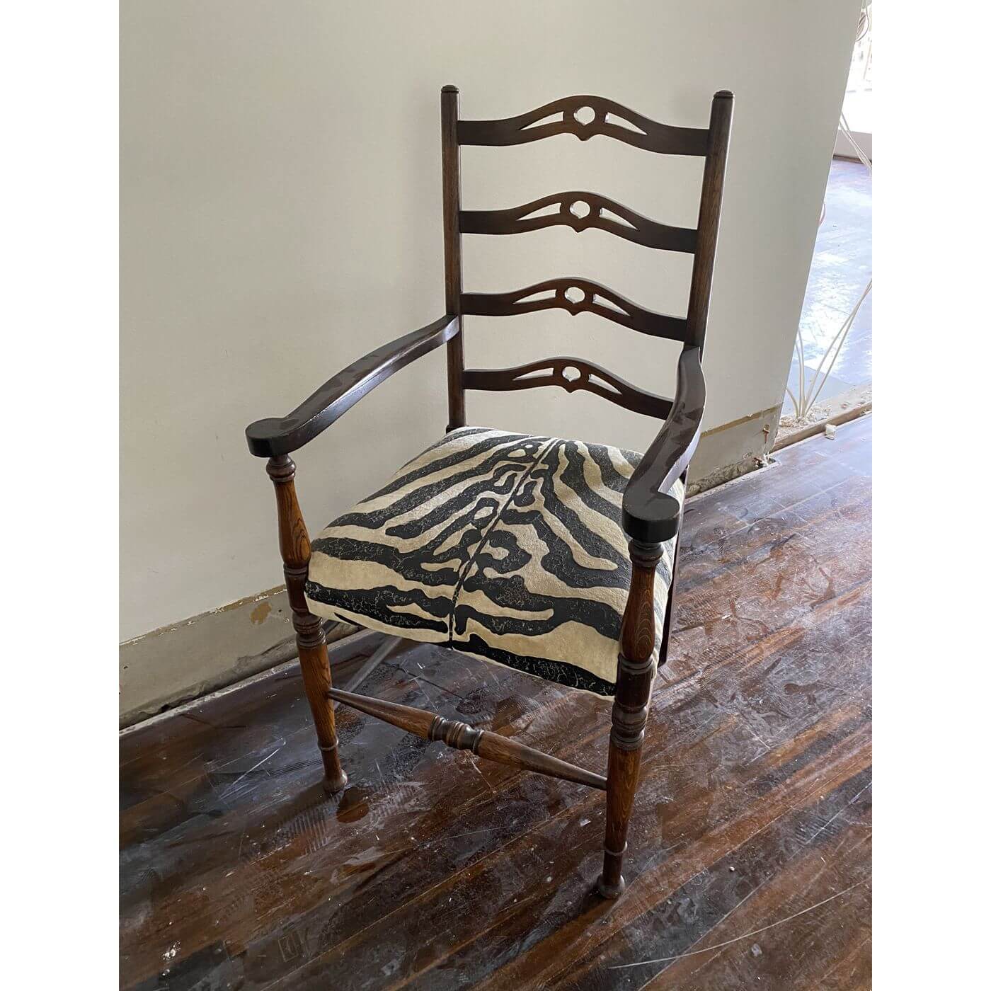 Antique chairs with zebra seat