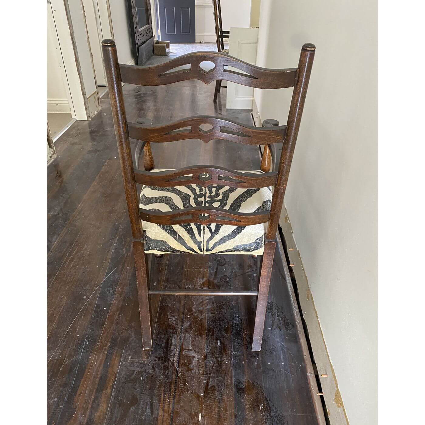 Antique chairs with zebra seat