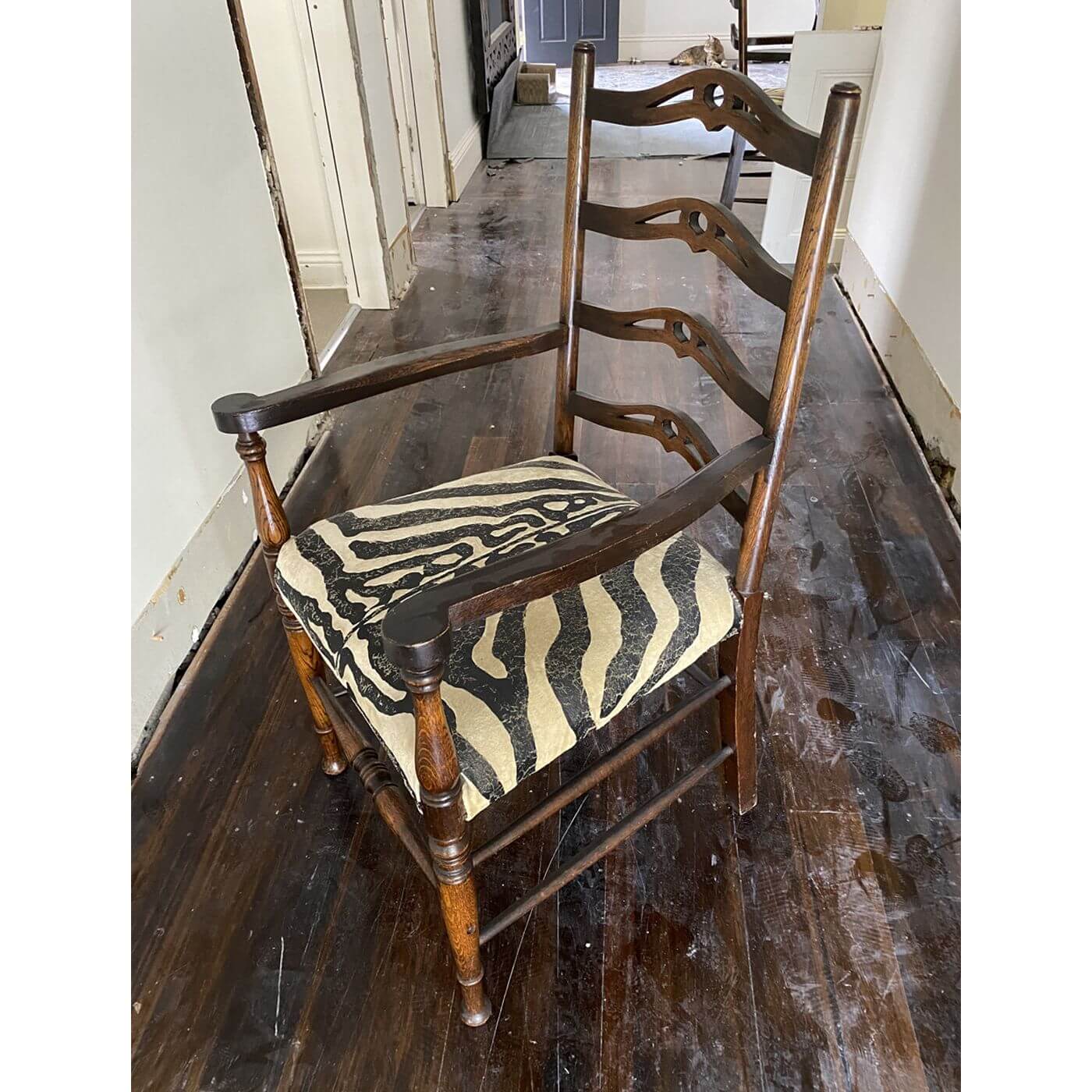 Antique chairs with zebra seat