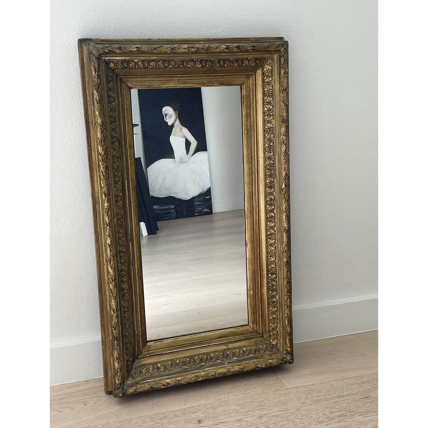 French antique gold mirror