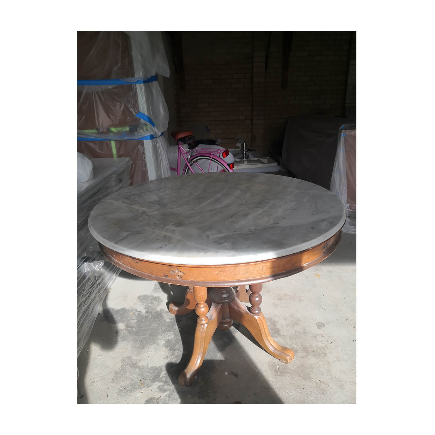 Vintage Marble Topped Kopitiam Tea Table