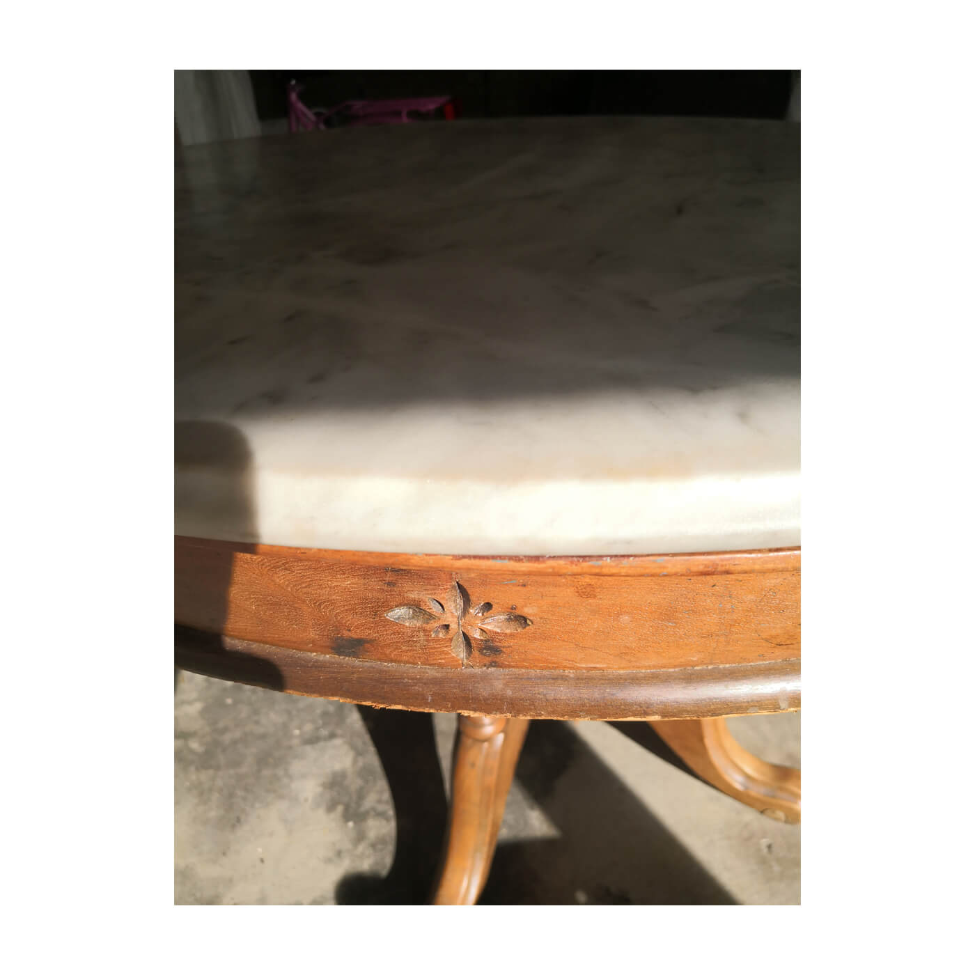 Vintage Marble Topped Kopitiam Tea Table