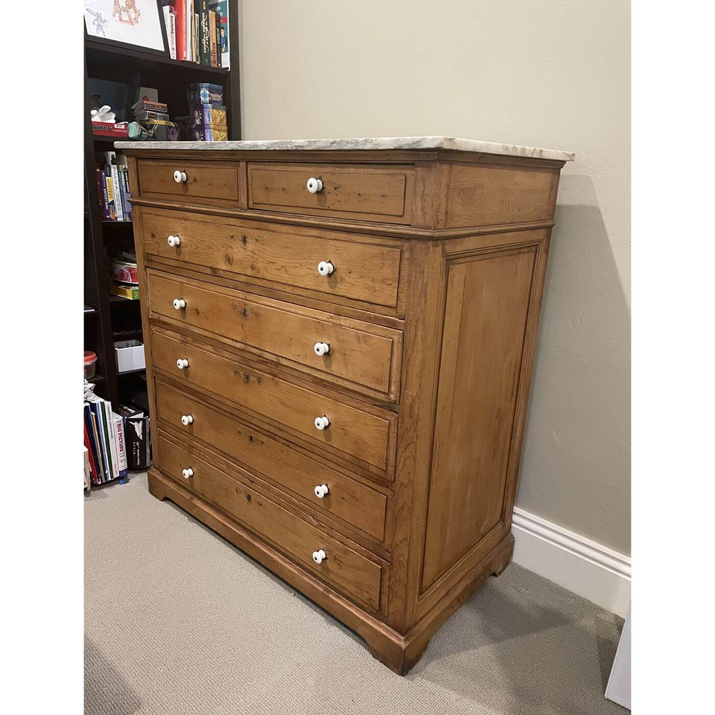 Marble Topped Antique Chest of Drawers