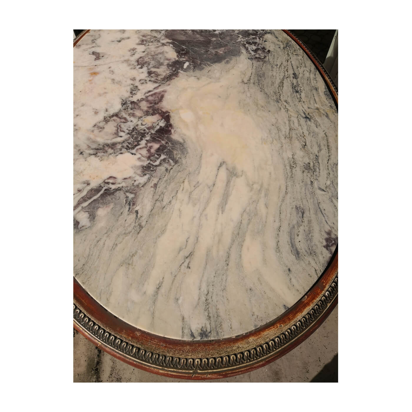 Antique Giltwood Marble Topped Oval Table