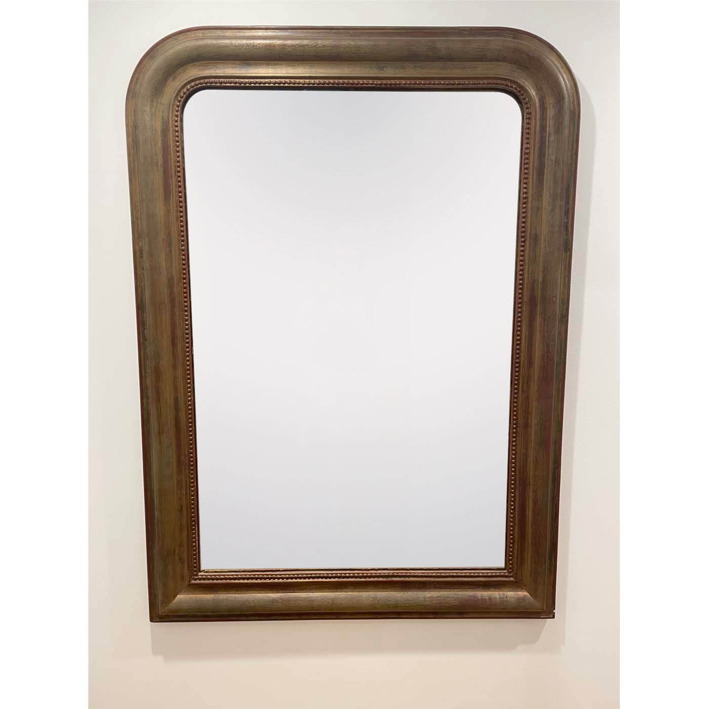 Two Design Lovers Antique arched mirror with bronze gold frame