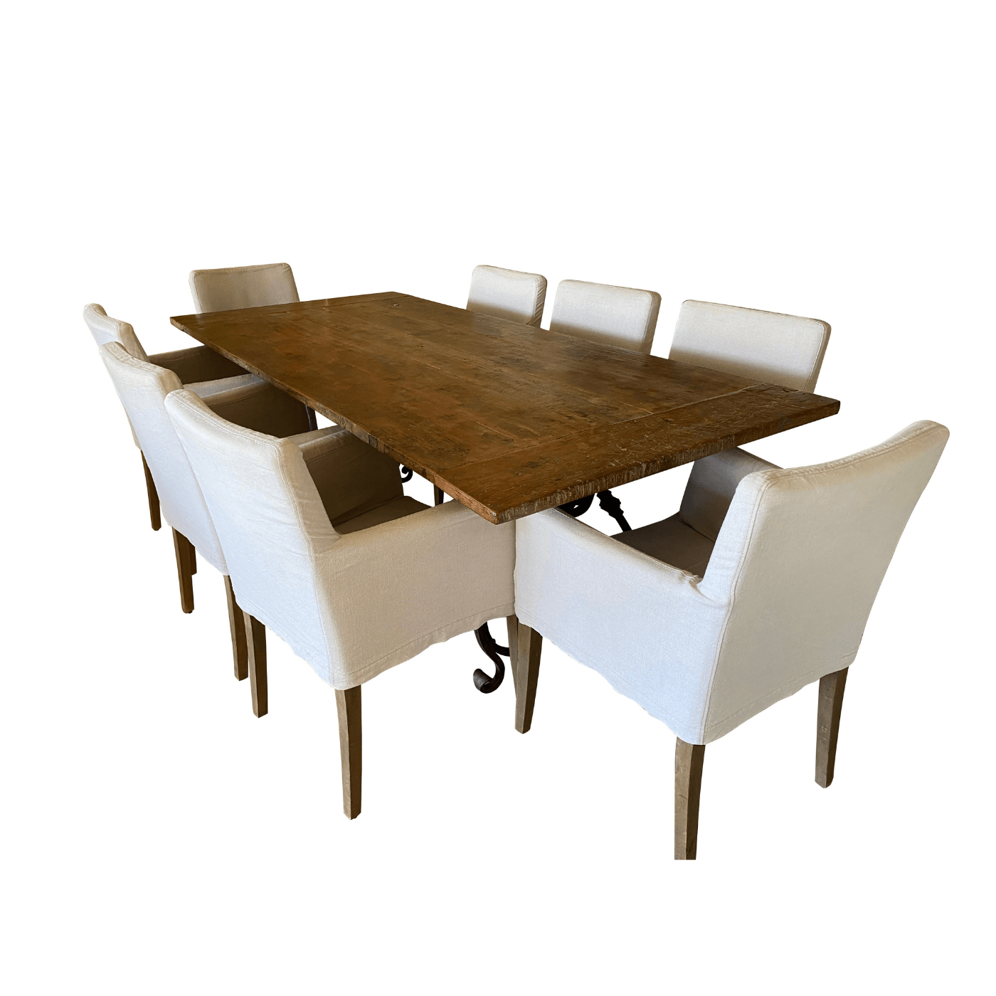 Two Design Lovers Antique oak dining table and coco republic chairs