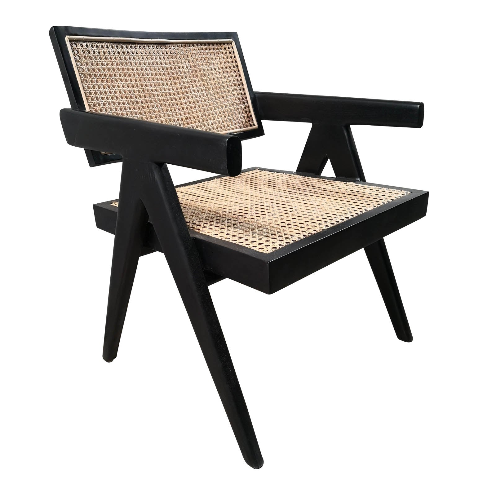 Two-Design-Lovers-Black-Timber-and-natural-cane-chair