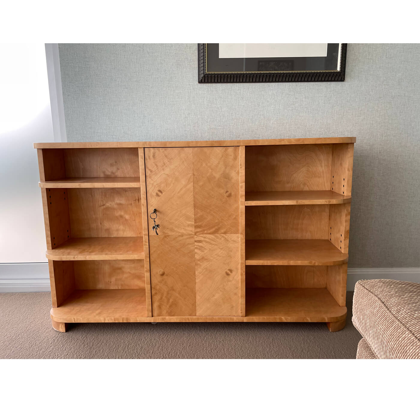 Burl maple bookshelf