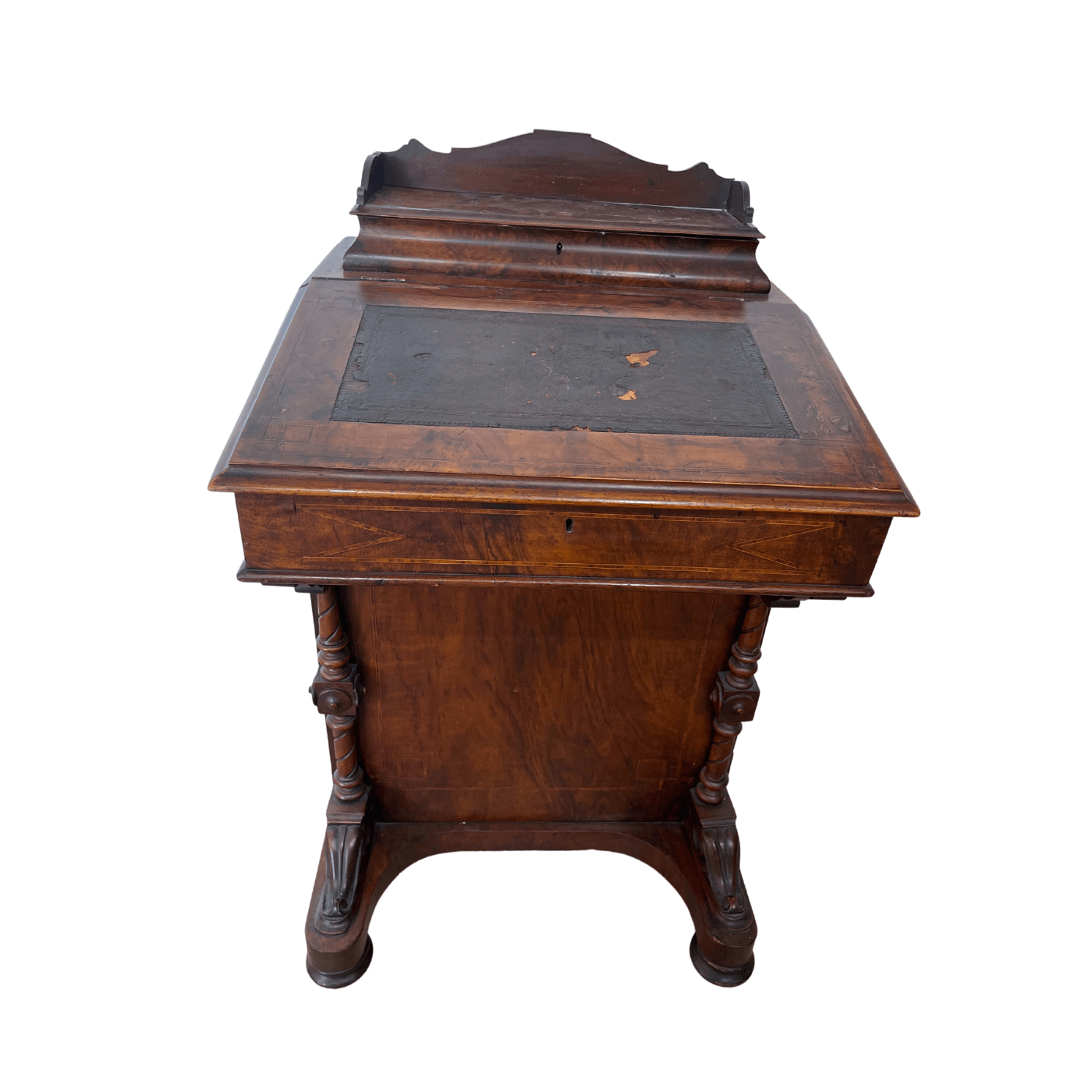 Antique English Burr Walnut Davenport Desk