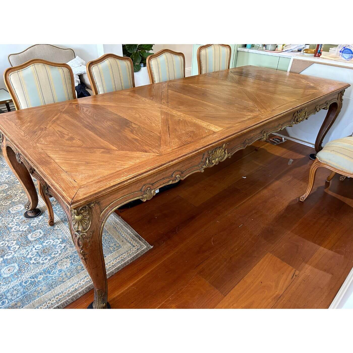 Two-Design-Lovers-Conley-&-Co-French-Oak-Dining-Table