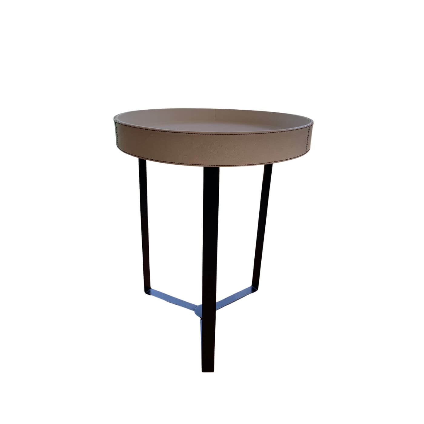 Two-Design-Lovers-Cream-and-metal-circular-side-tables