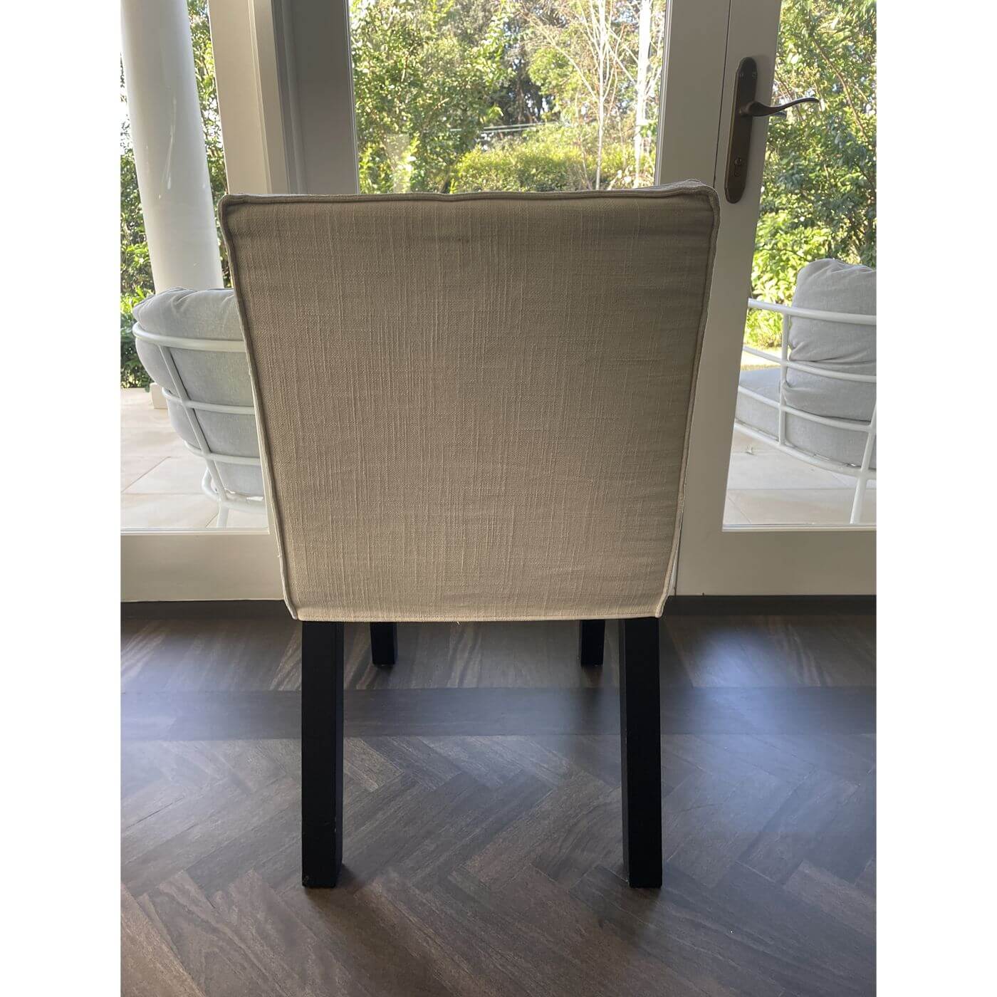 Dining chairs x 12 with slip covers