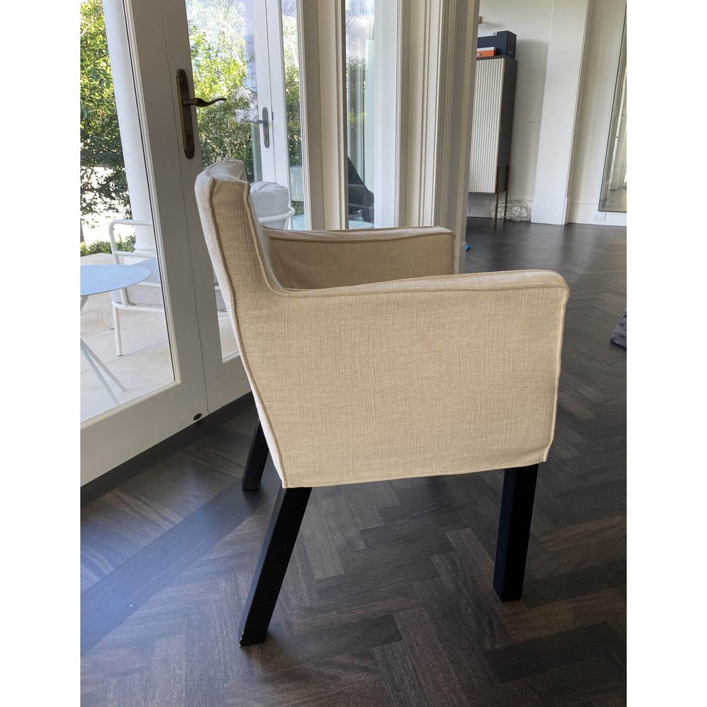 Dining chairs x 12 with slip covers