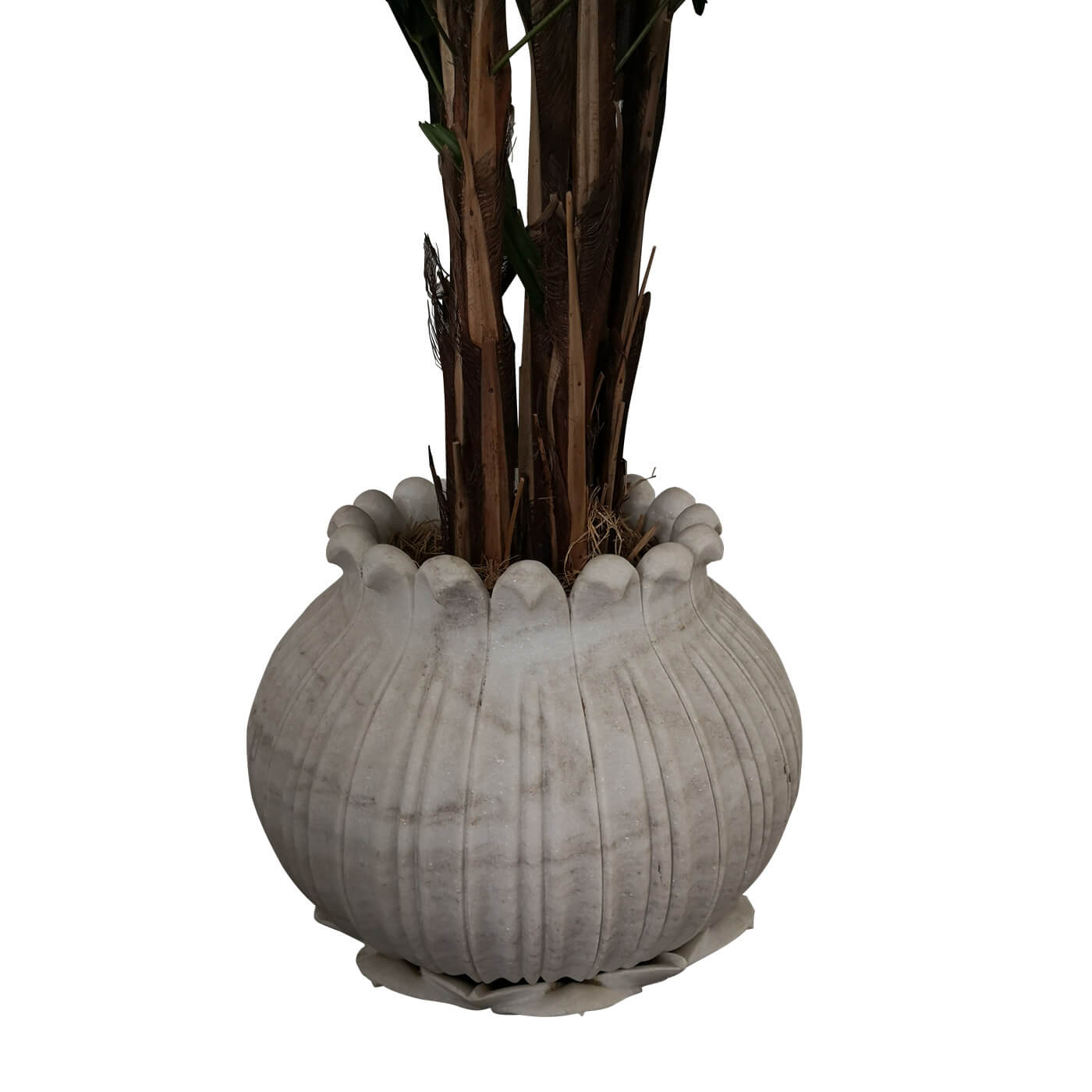 Gather Co Manish Marble Planter & Faux Raphis Palm