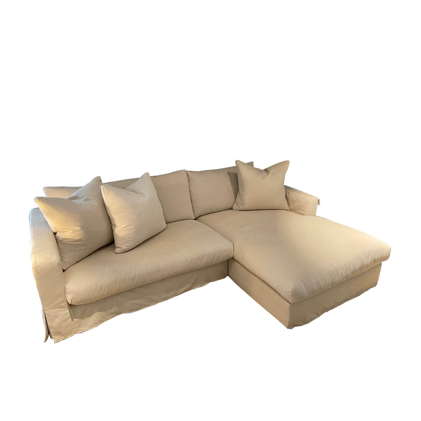 Jardan sofa with chaise, cream fabric