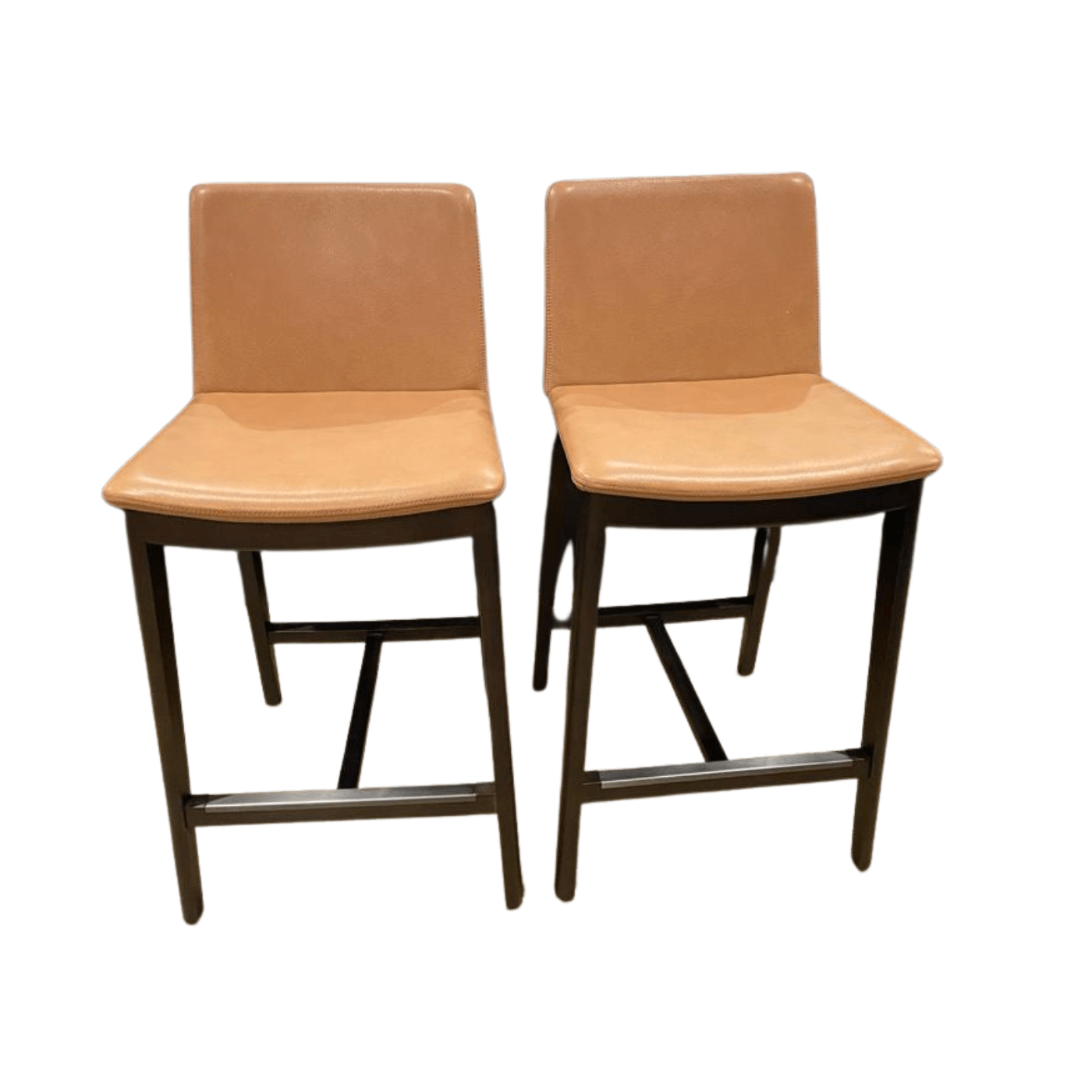 Two-Design-Lovers-King-Living-Leather-Bar-Stools