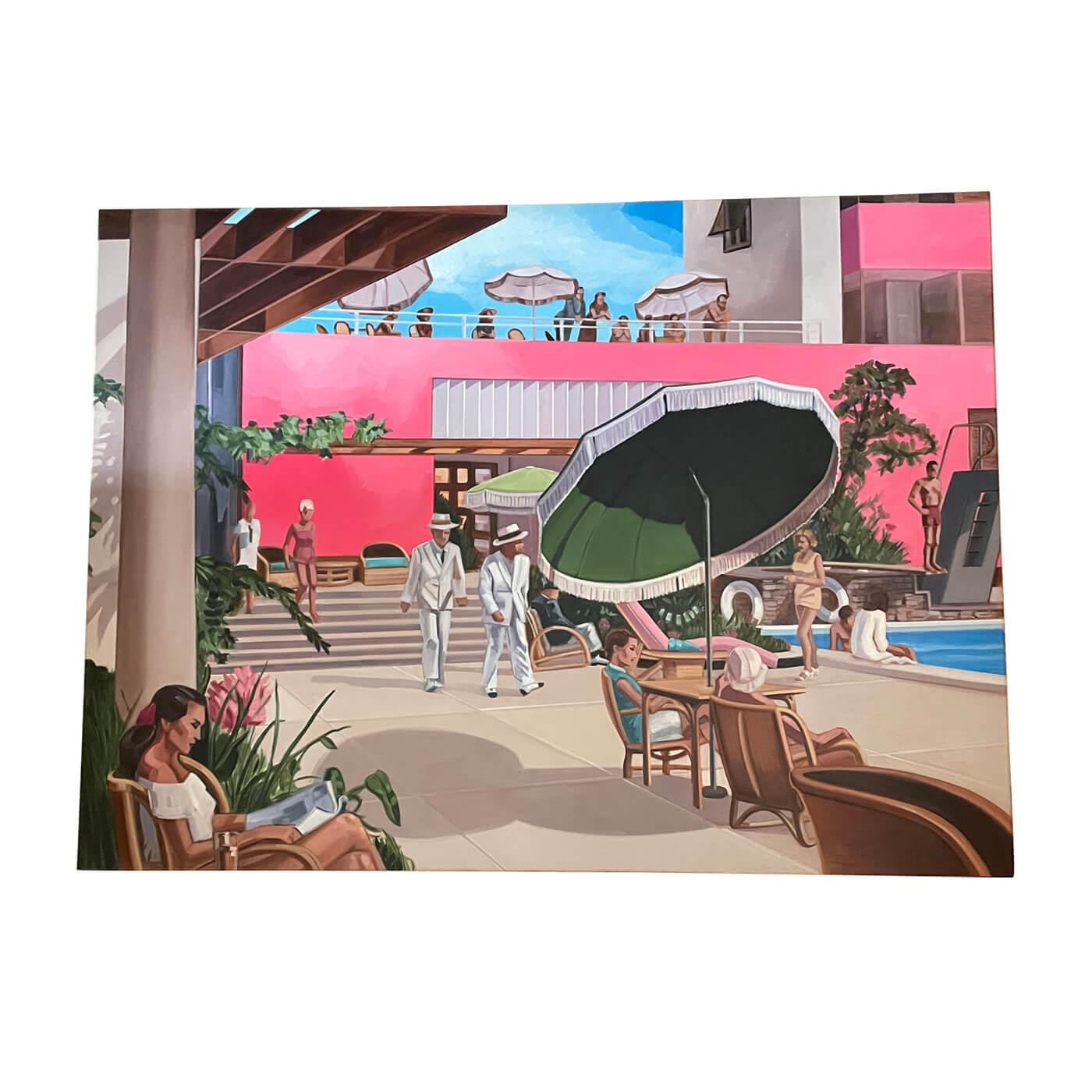 Kristen Thiele Pink Pool House oil on canvas