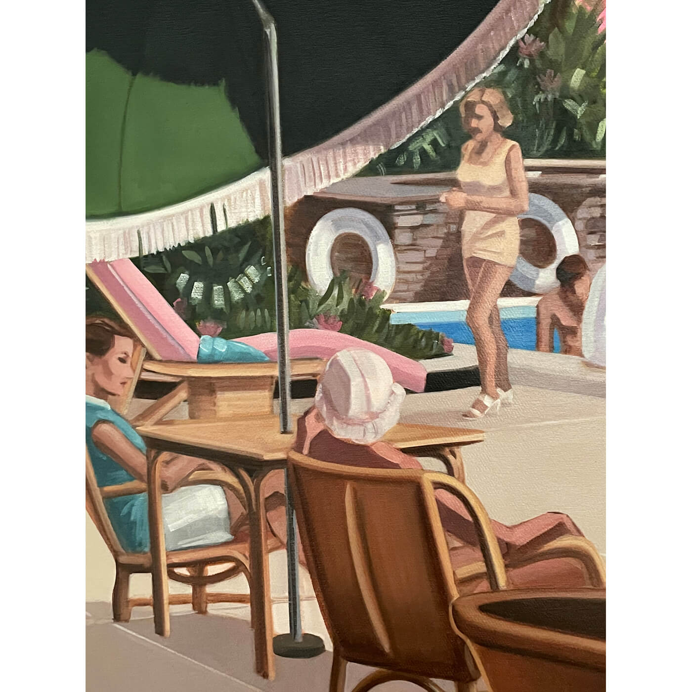 Kristen Thiele Pink Pool House oil on canvas